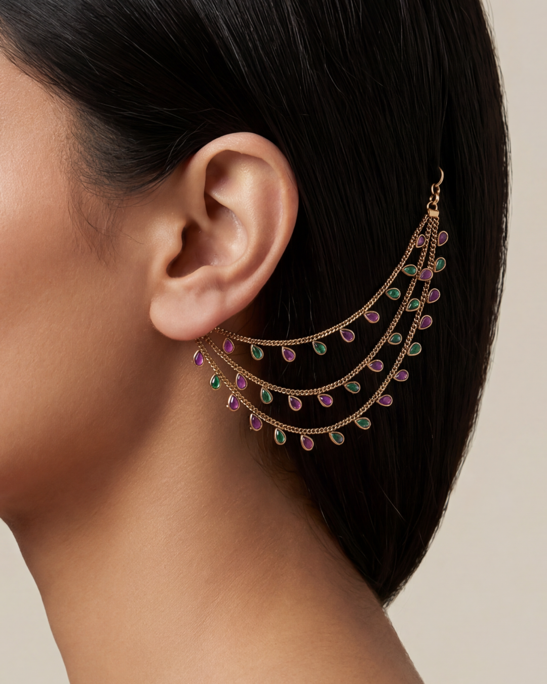 Sneha Three Layer Ear Chain