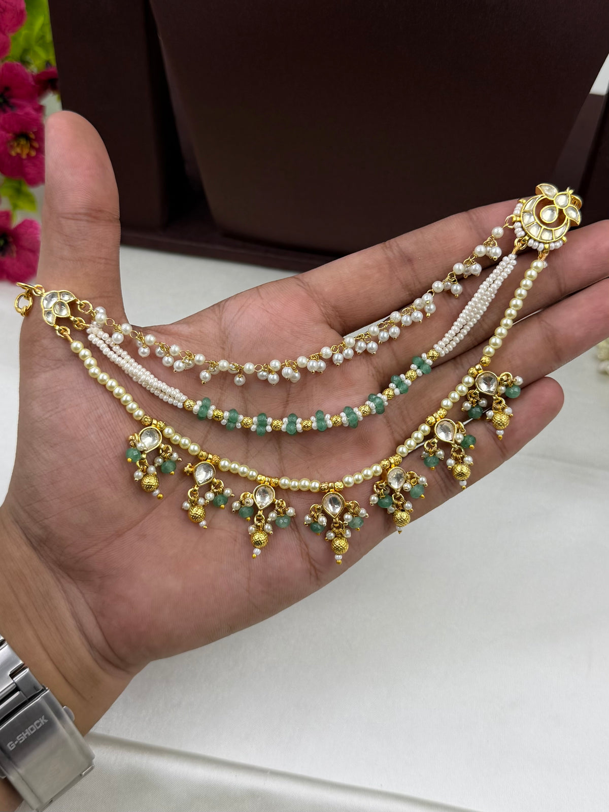 Shreya Pachi Kundan Ear Chain
