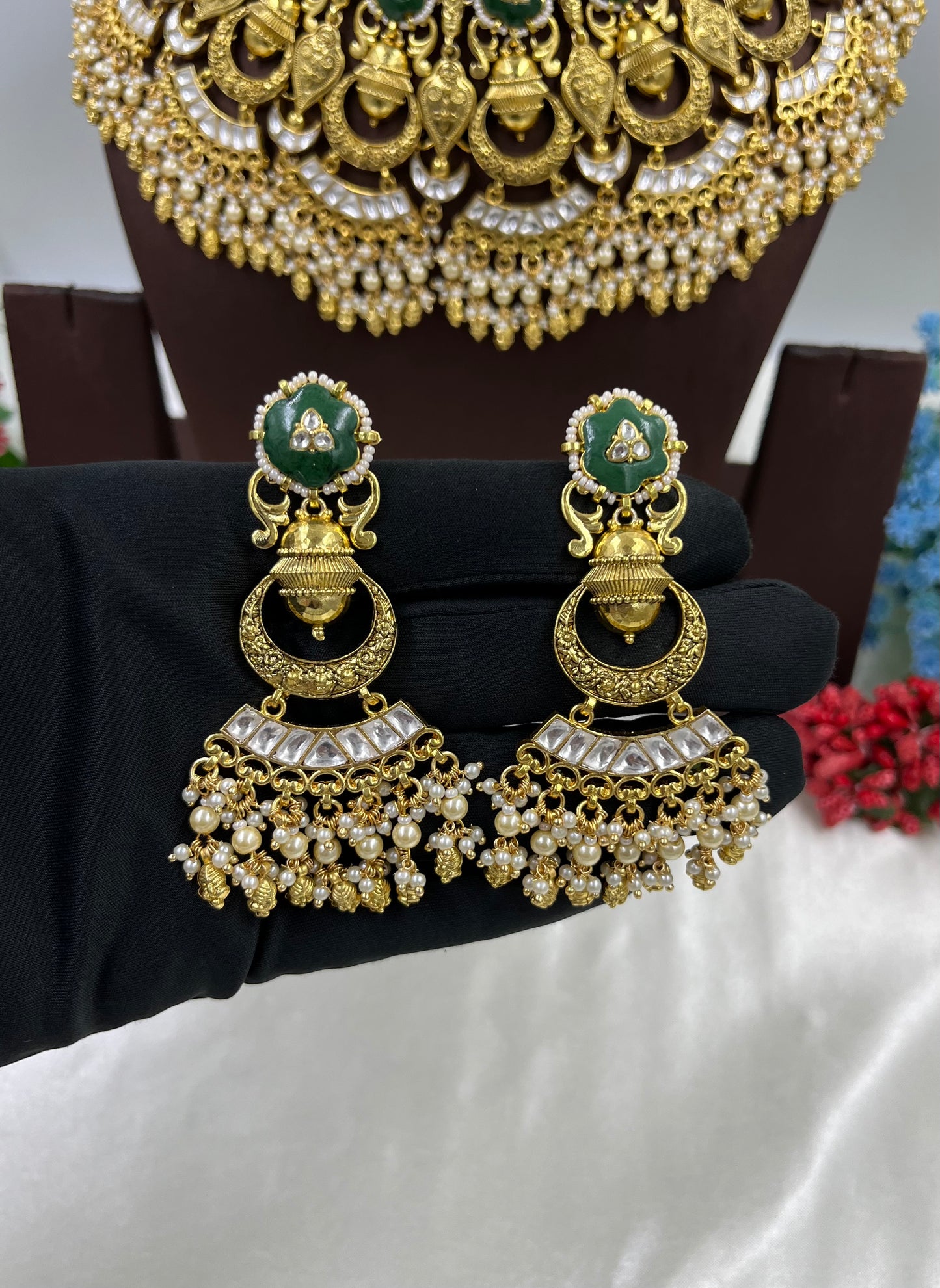 Heritage Pachi Antique gold Semi Bridal Necklace.