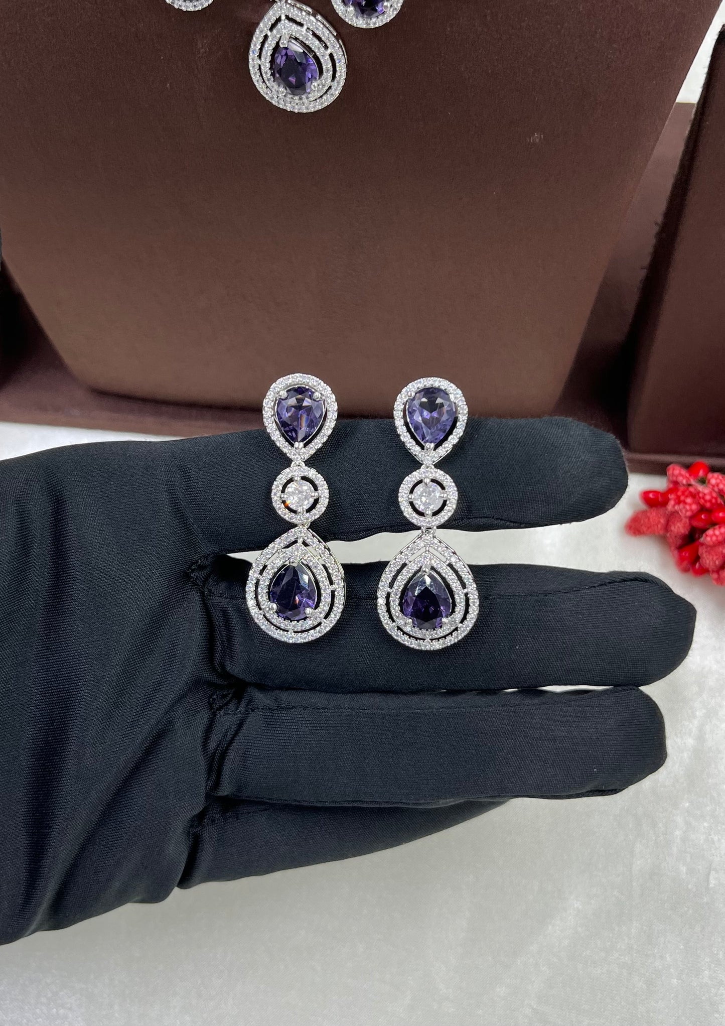 RINA AMERICAN DIAMOND PREMIUM NECKLACE SET