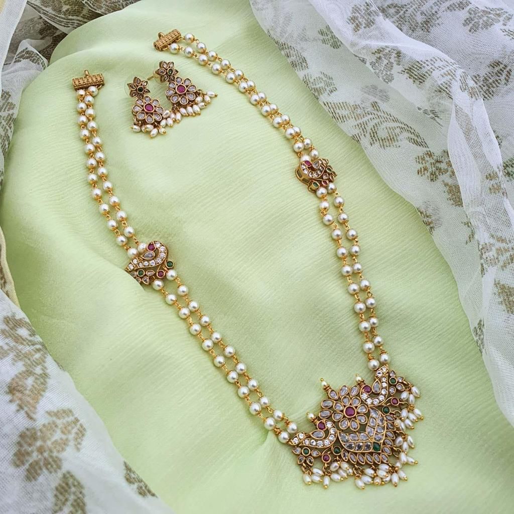 Divine Pearl Deity Victorian Long Necklace Set
