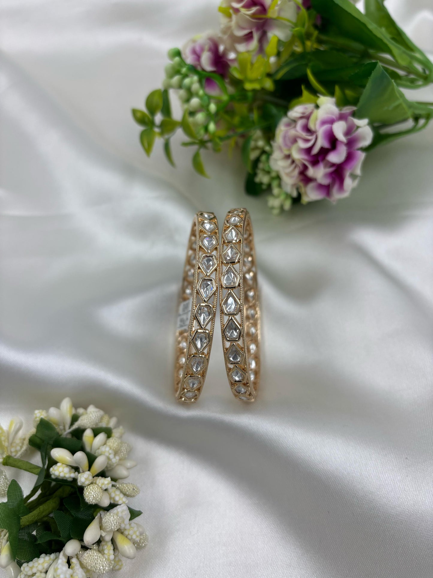 Rosa Moissanite Kundan Premium Bangles Set