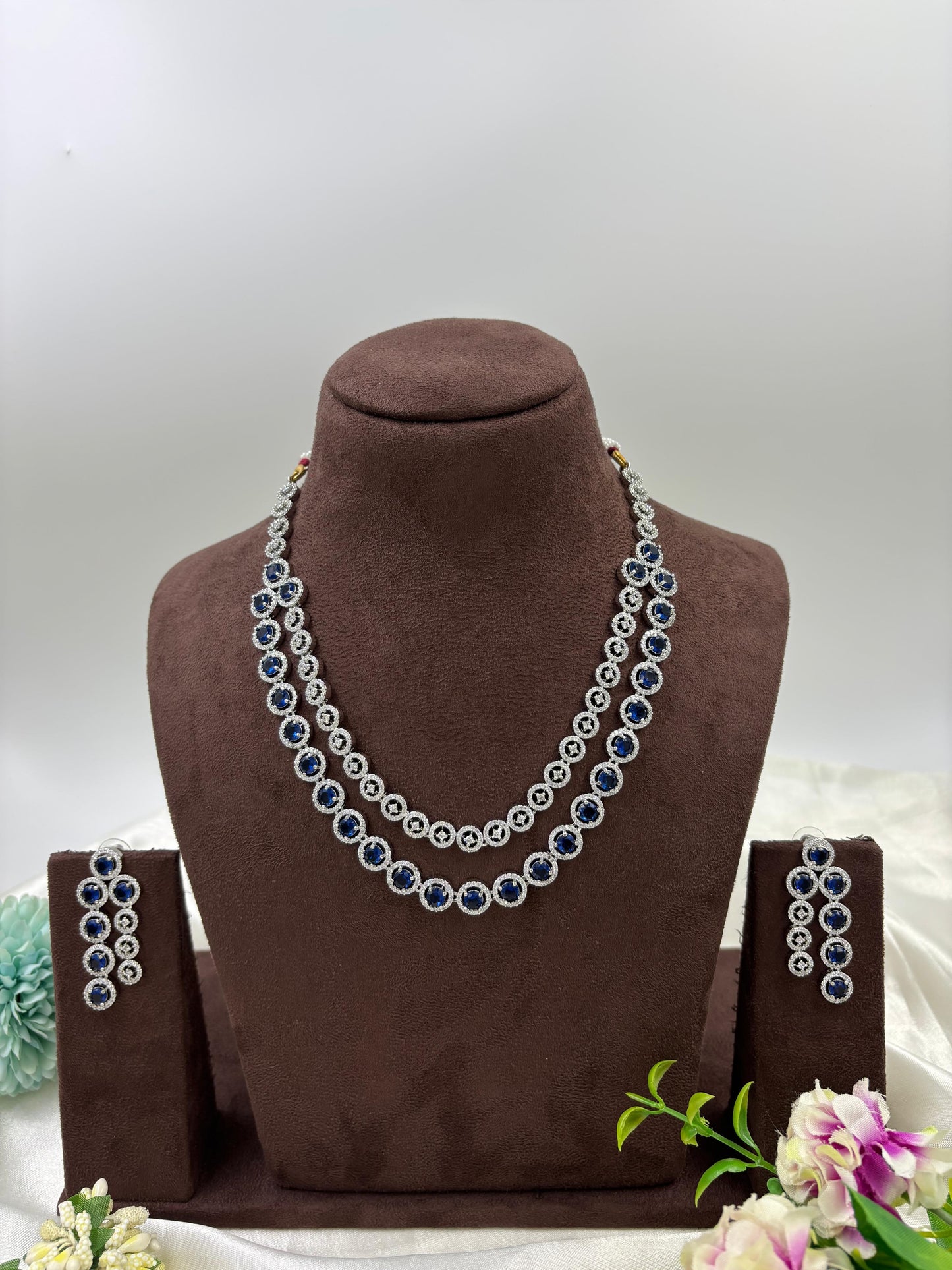 Nyra double layer Spark Necklace Set