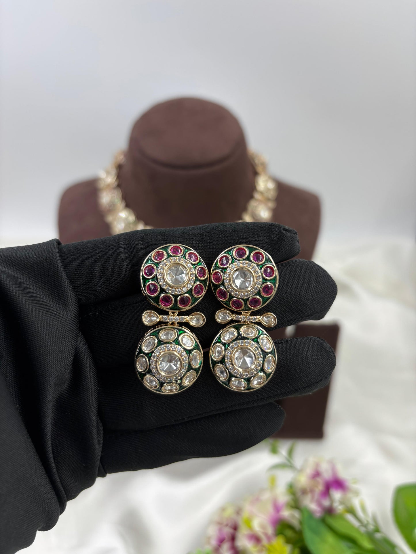 Era Moissanite Kundan Necklace Set