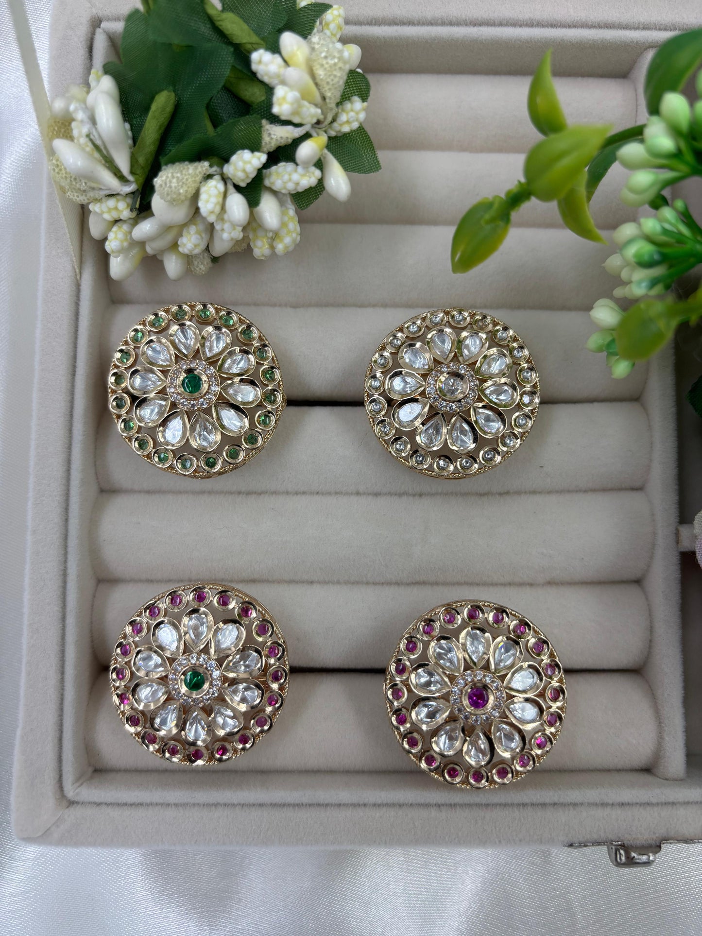 Vija Premium Moissanite Kundan Fingering
