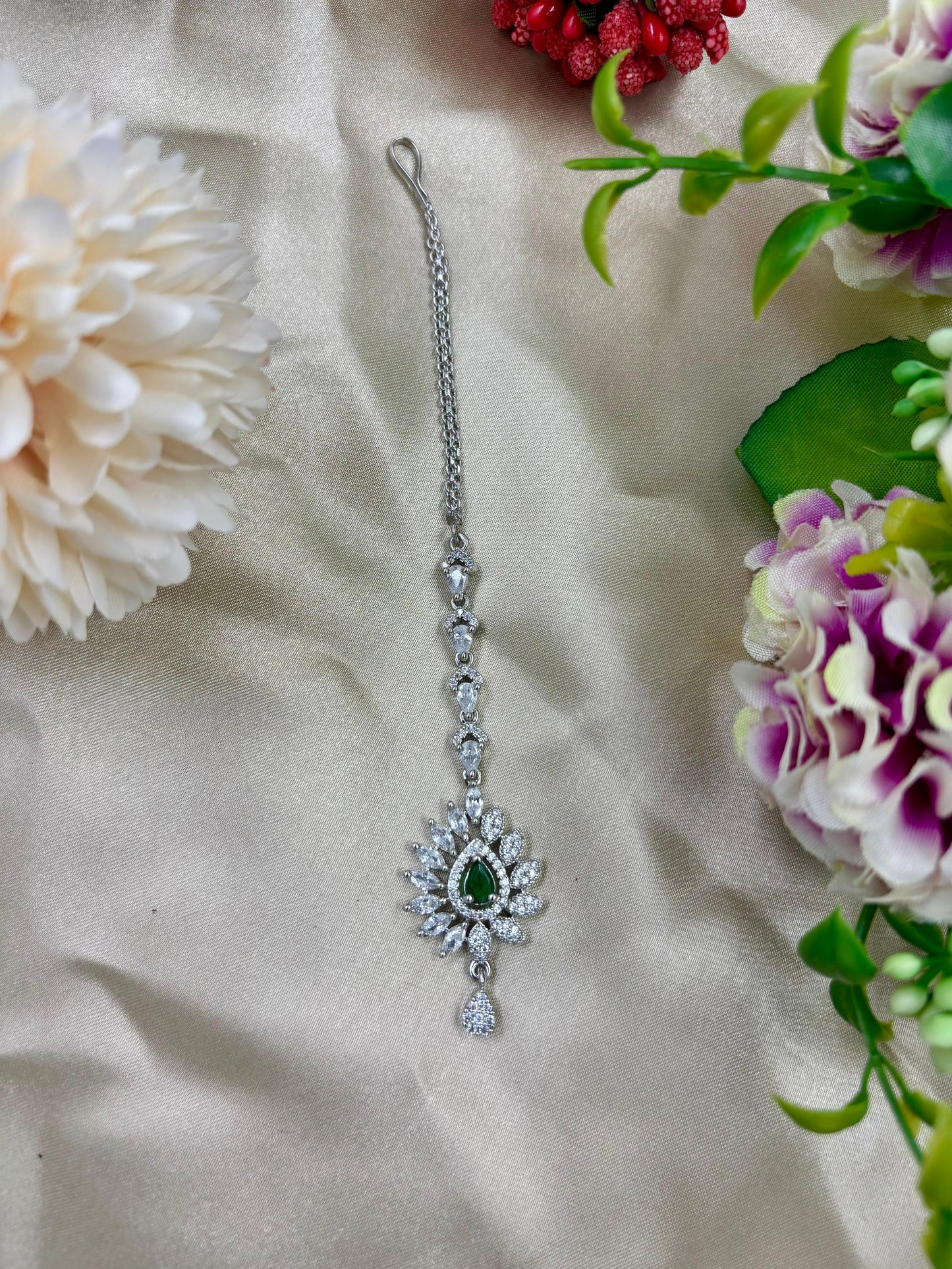 Rivah Floral American Diamond Tika