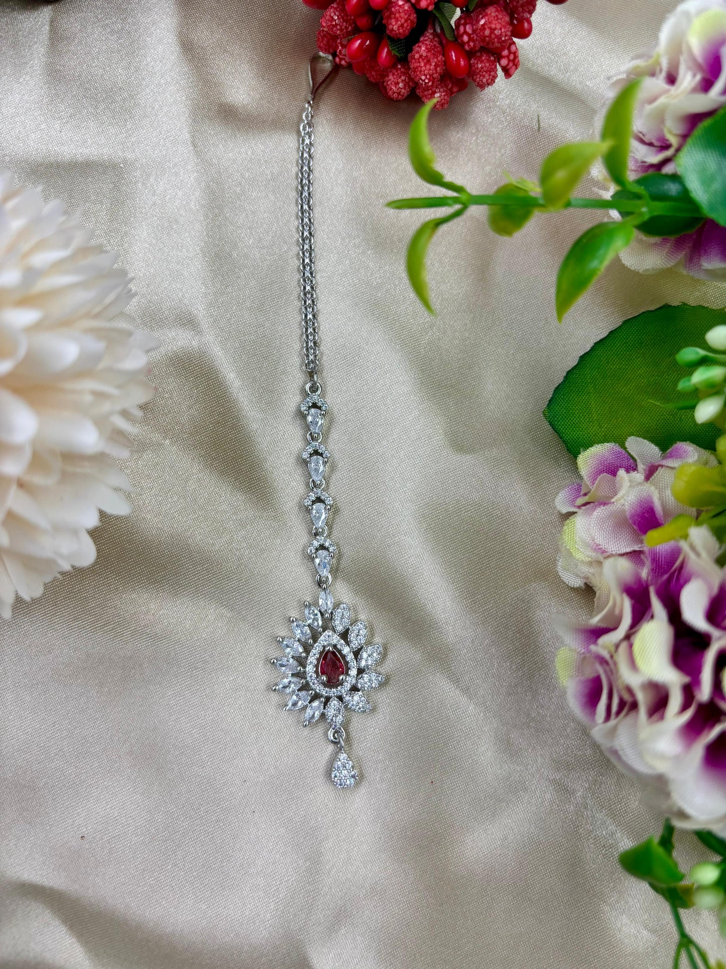 Rivah Floral American Diamond Tika
