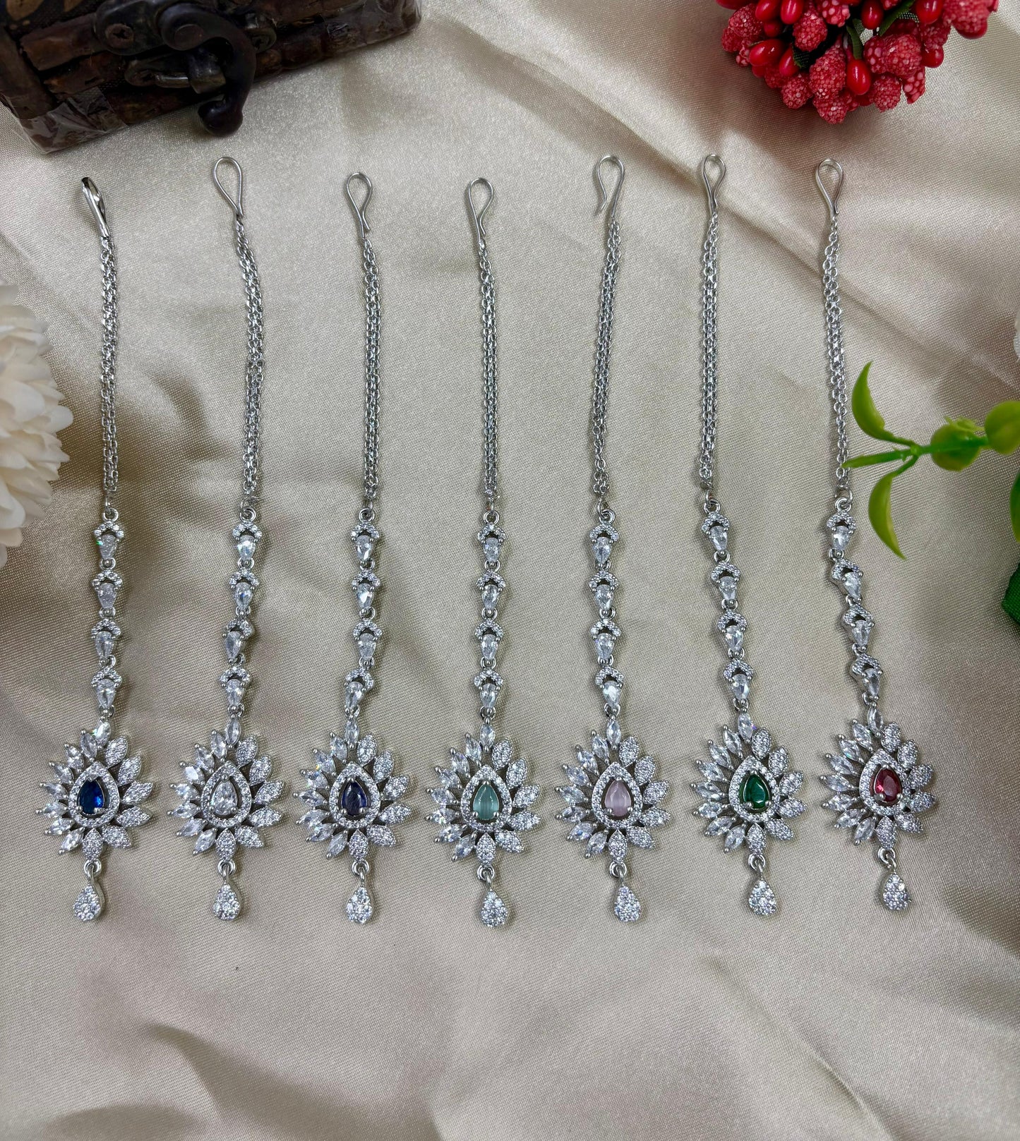 Rivah Floral American Diamond Tika
