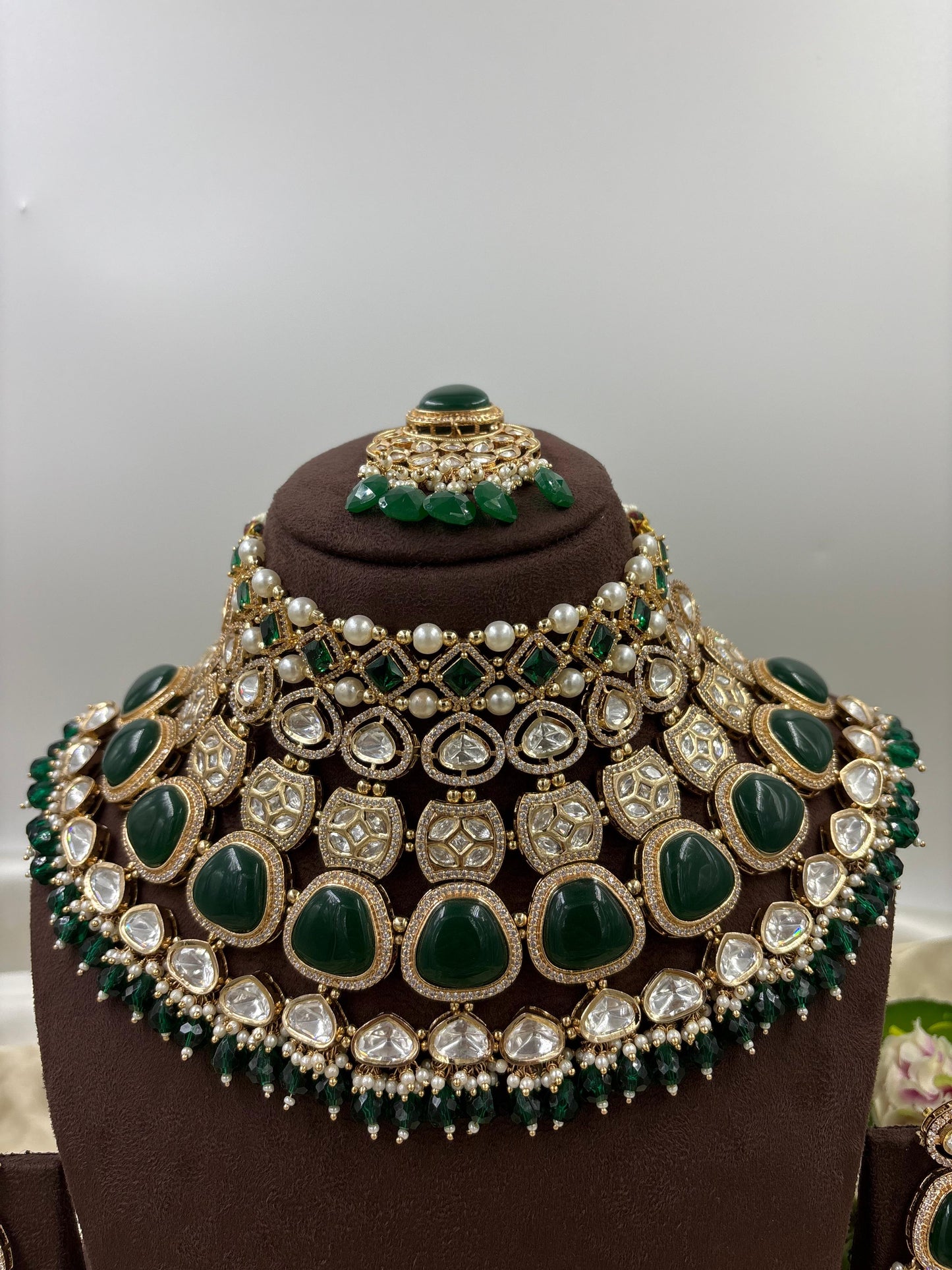 Ubina Premium Moissanite Kundan Bridal set