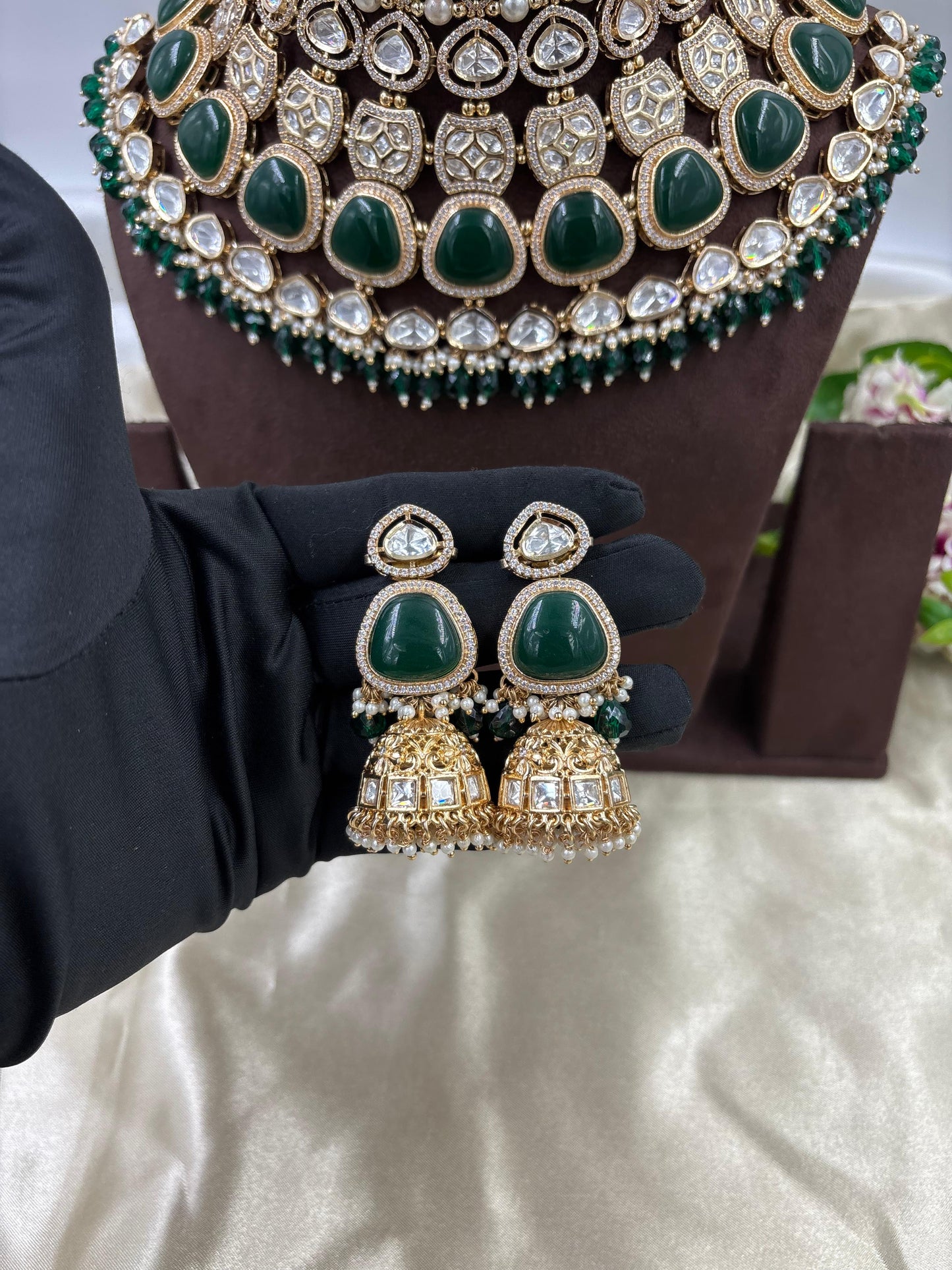 Ubina Premium Moissanite Kundan Bridal set