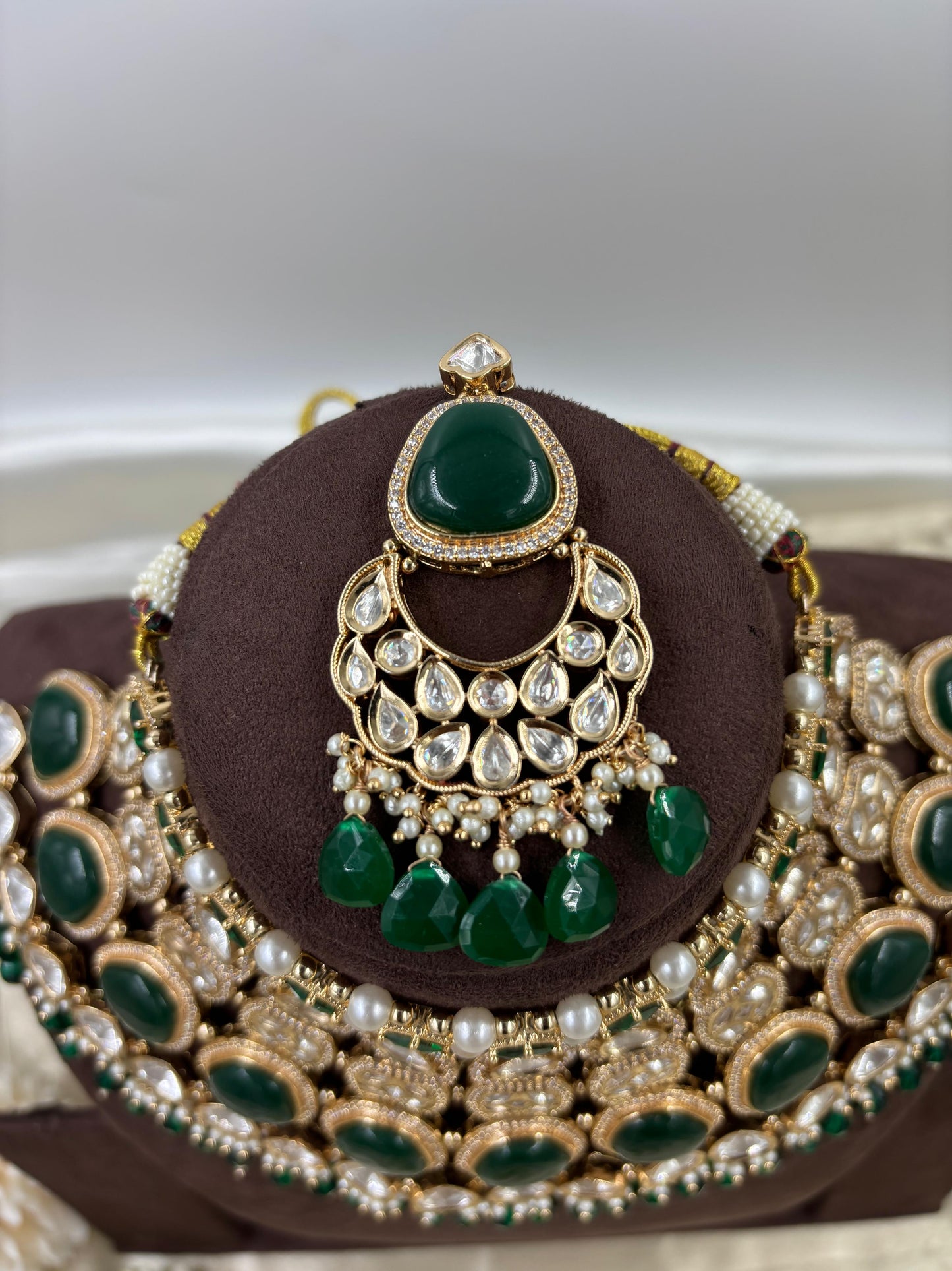 Ubina Premium Moissanite Kundan Bridal set