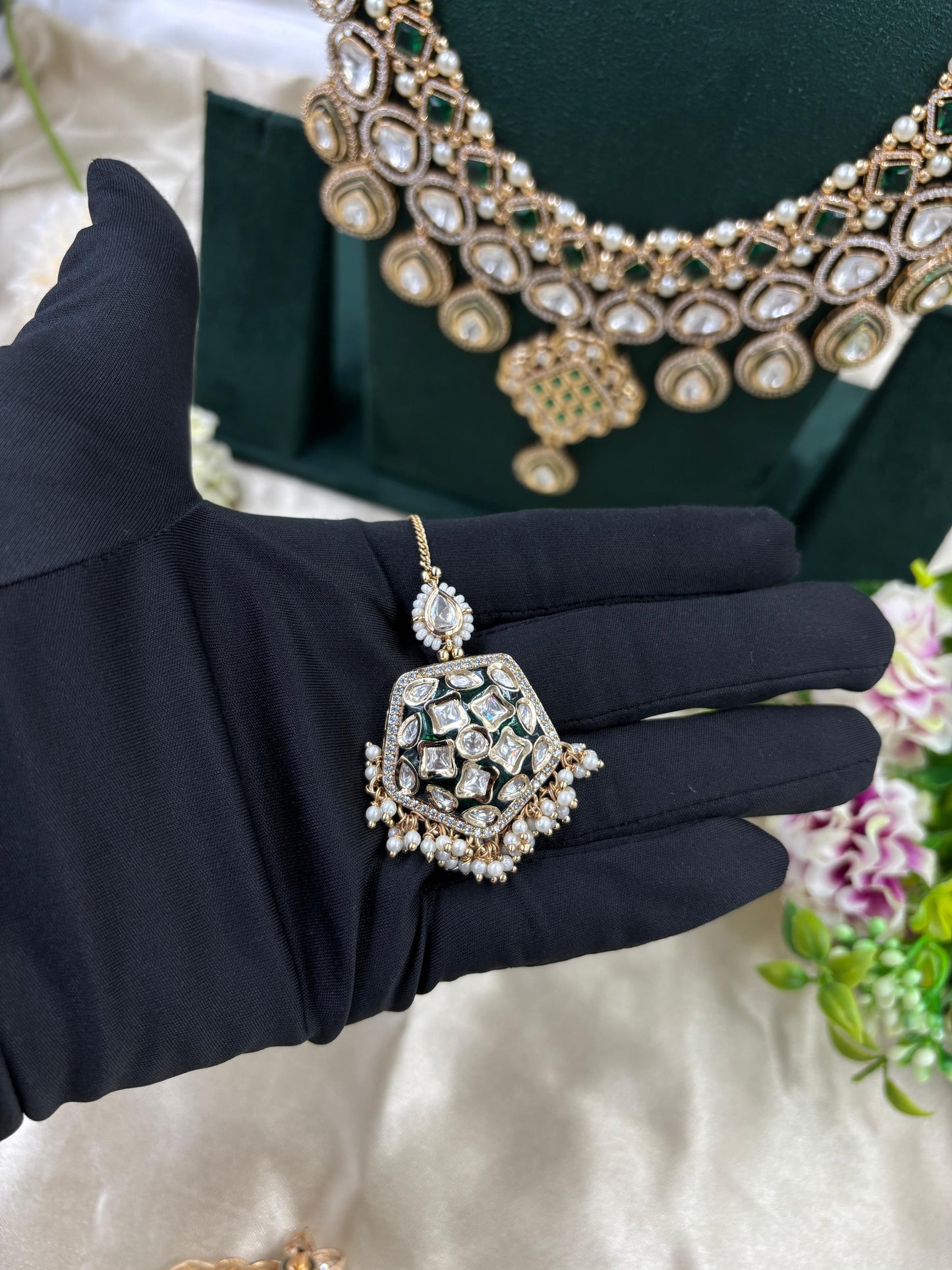Nivisa Premium Moissanite Kundan Bridal set