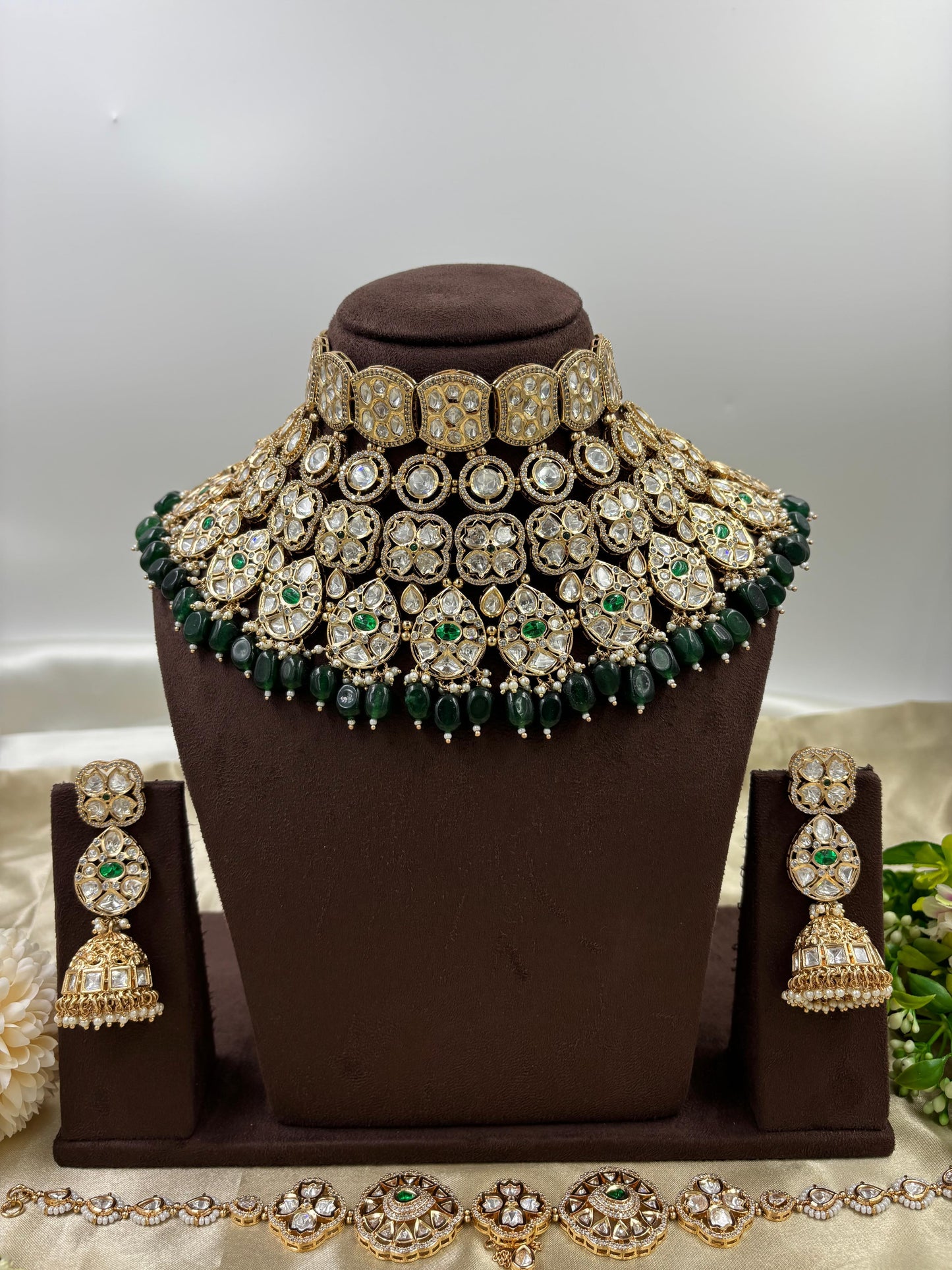 Giva Premium Moissanite Kundan Bridal set