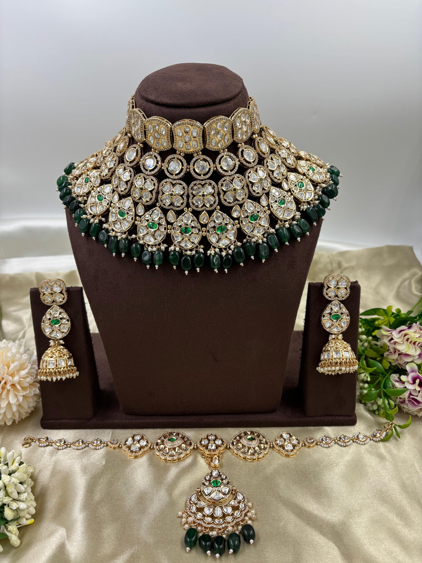 Giva Premium Moissanite Kundan Bridal set