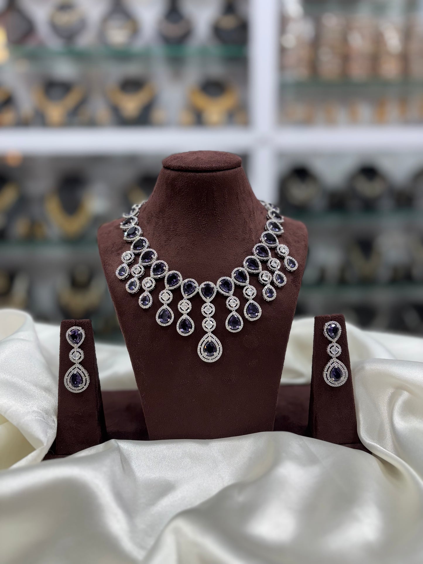 RINA AMERICAN DIAMOND PREMIUM NECKLACE SET