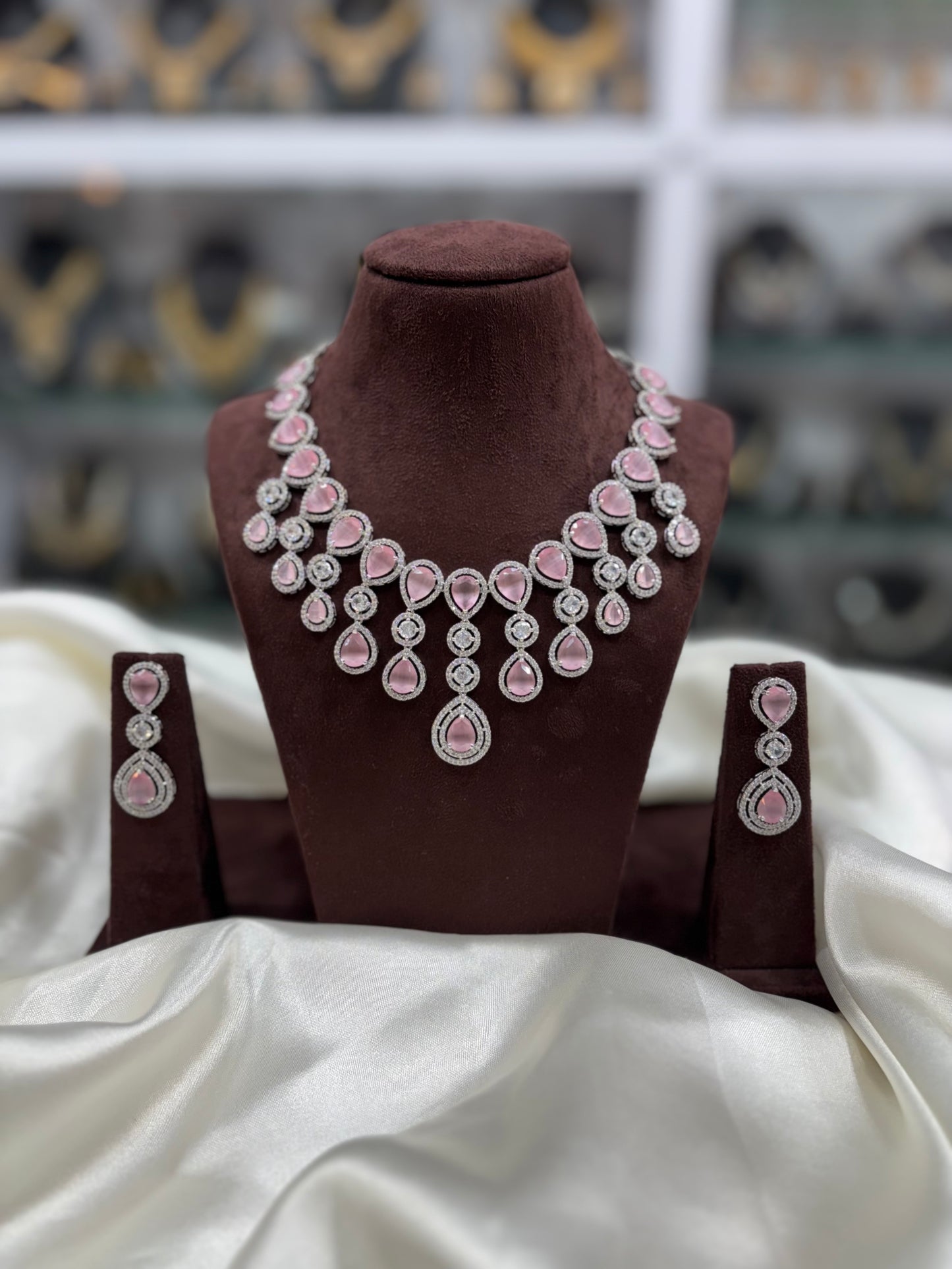 RINA AMERICAN DIAMOND PREMIUM NECKLACE SET