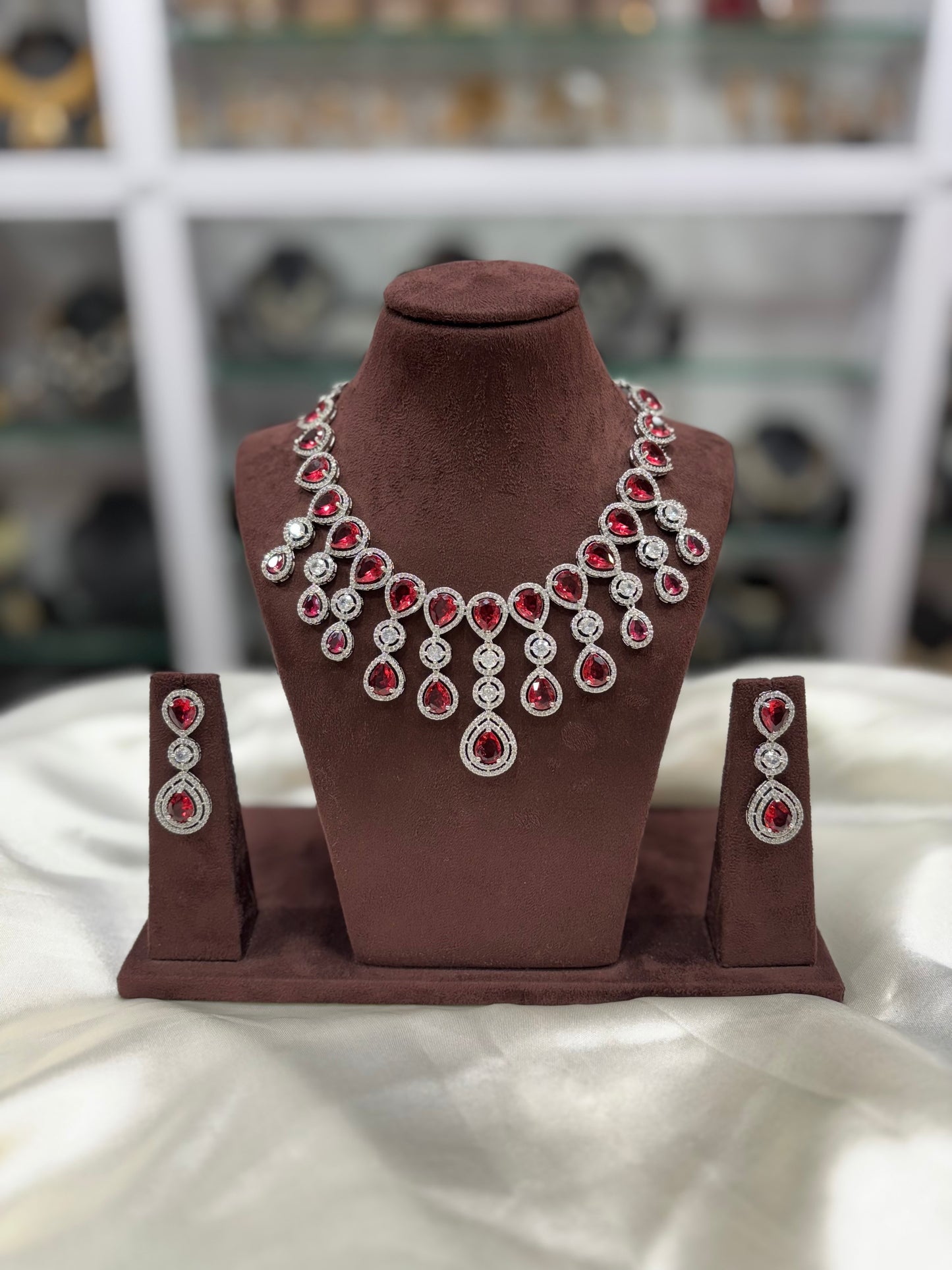 RINA AMERICAN DIAMOND PREMIUM NECKLACE SET