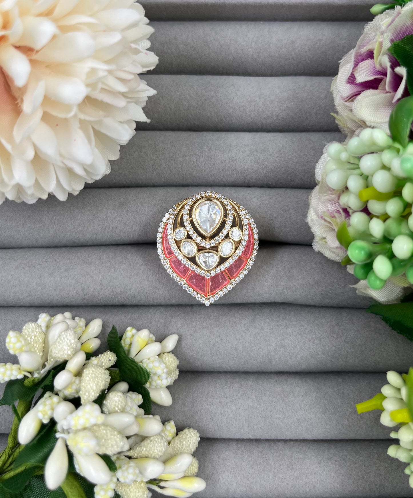 Nayra Moissanite Kundan Ring