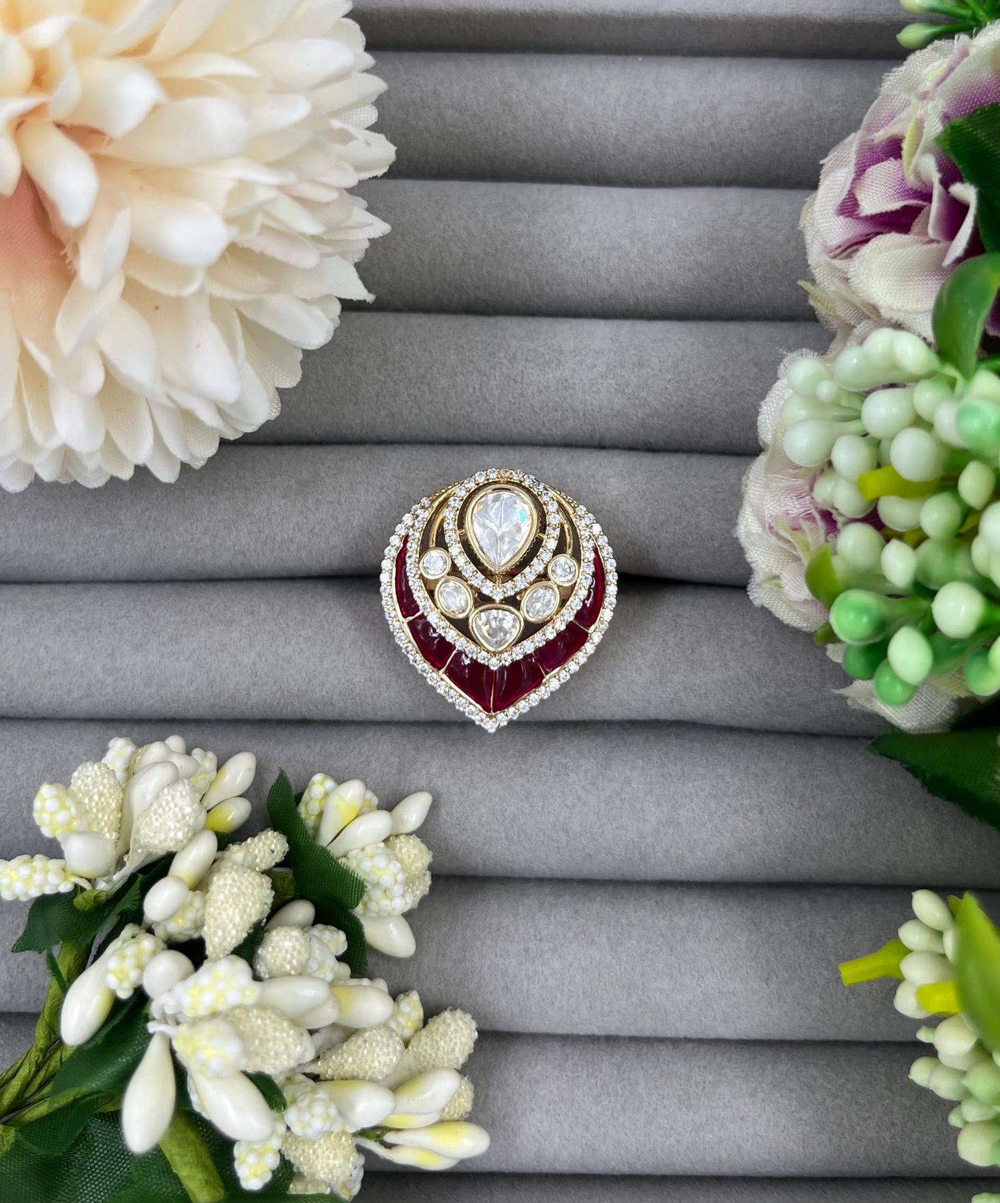 Nayra Moissanite Kundan Ring