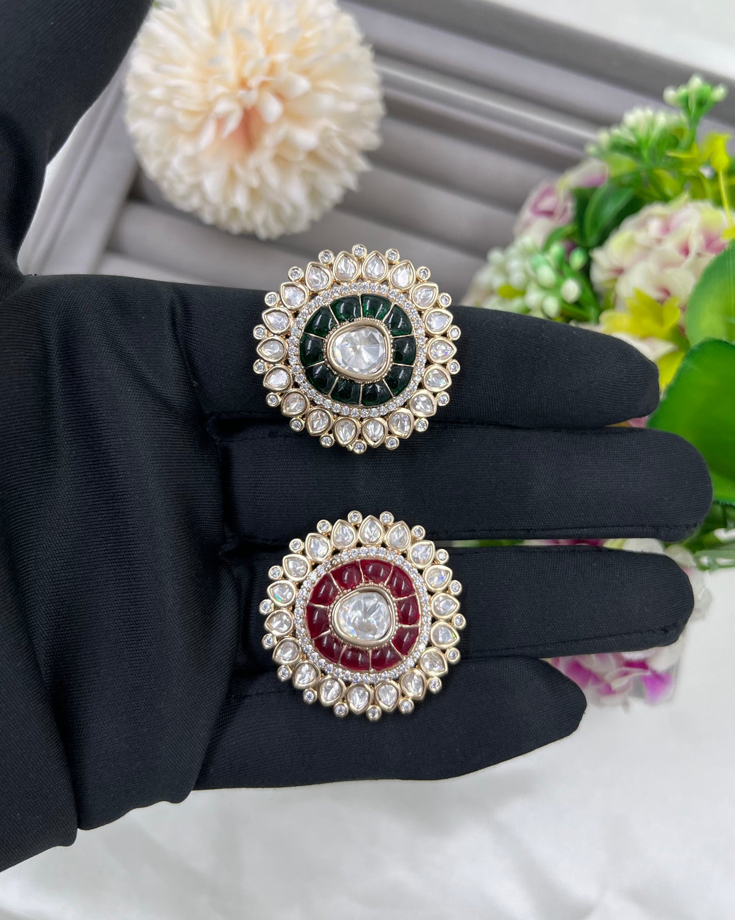 Aarunika Moissanite Kundan Ring