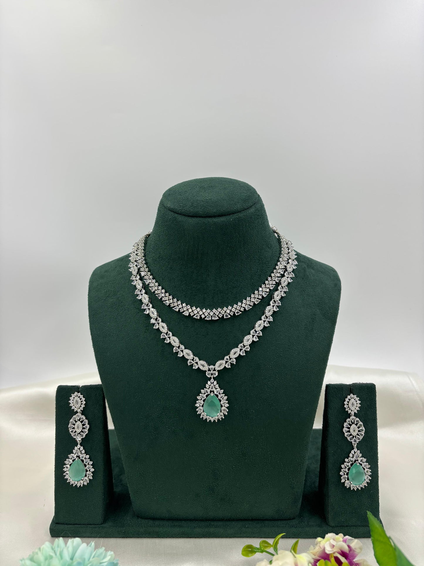 Kritika Sparkling Diamond CZ Necklace Set