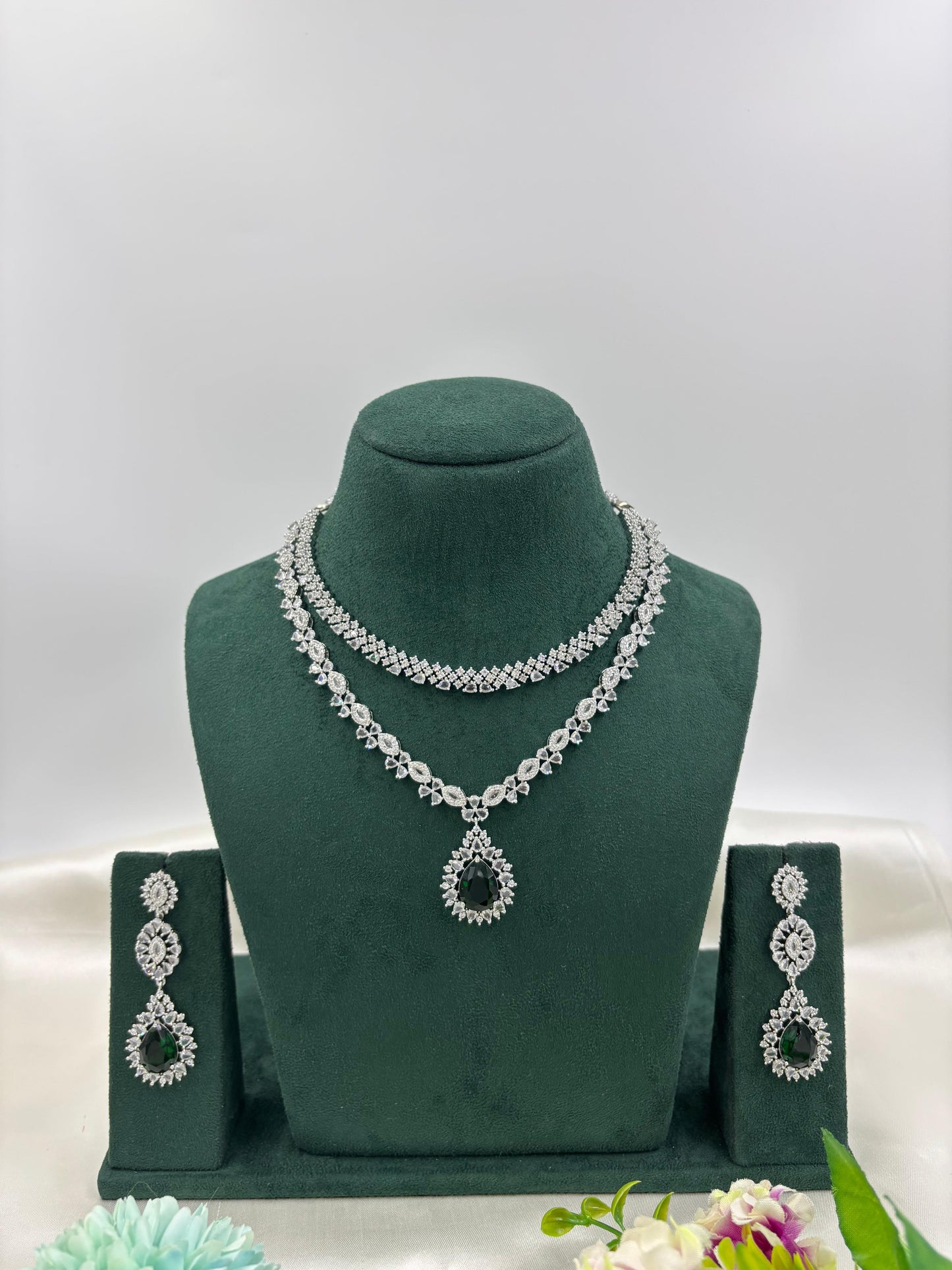 Kritika Sparkling Diamond CZ Necklace Set
