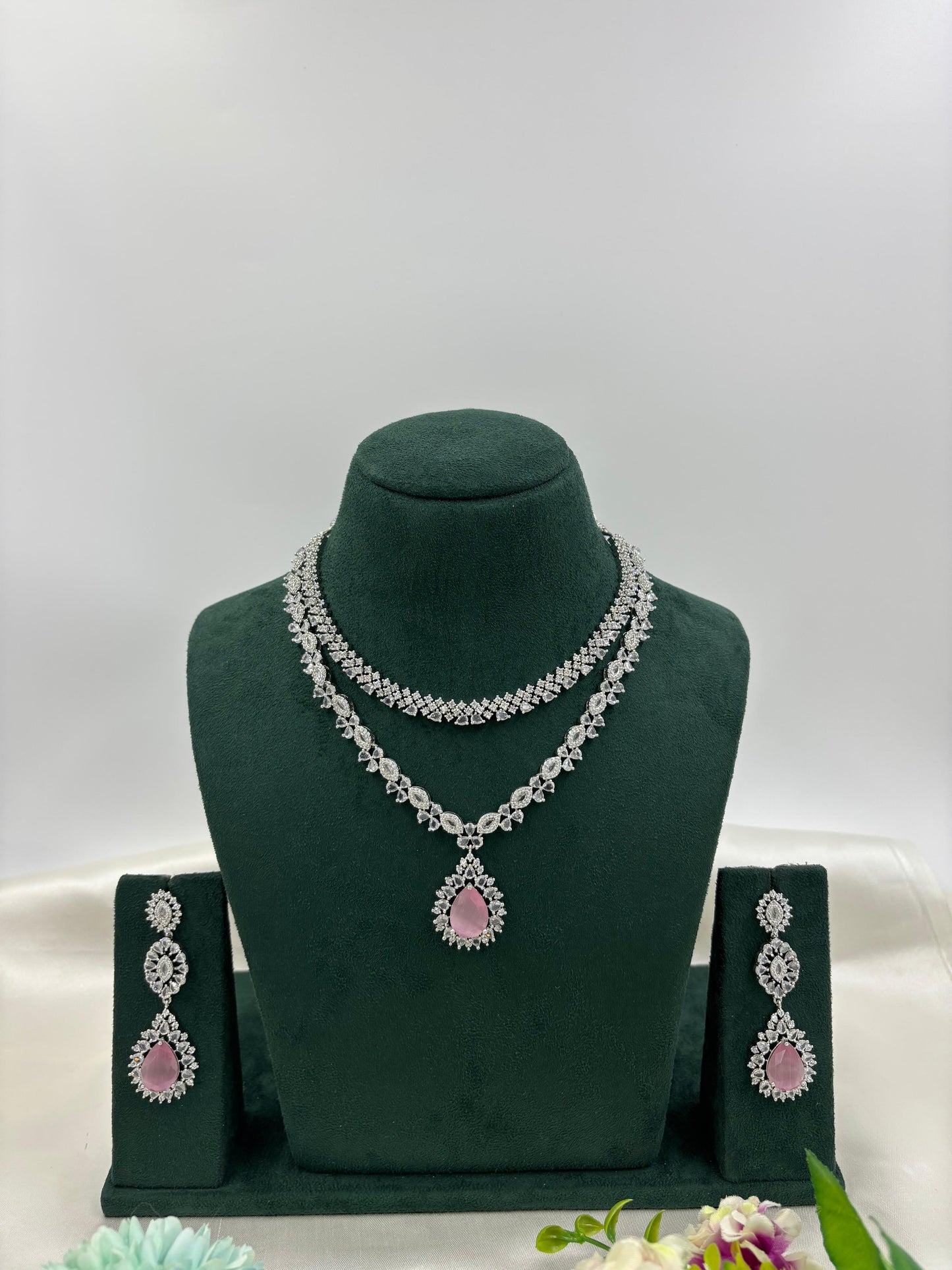 Kritika Sparkling Diamond CZ Necklace Set
