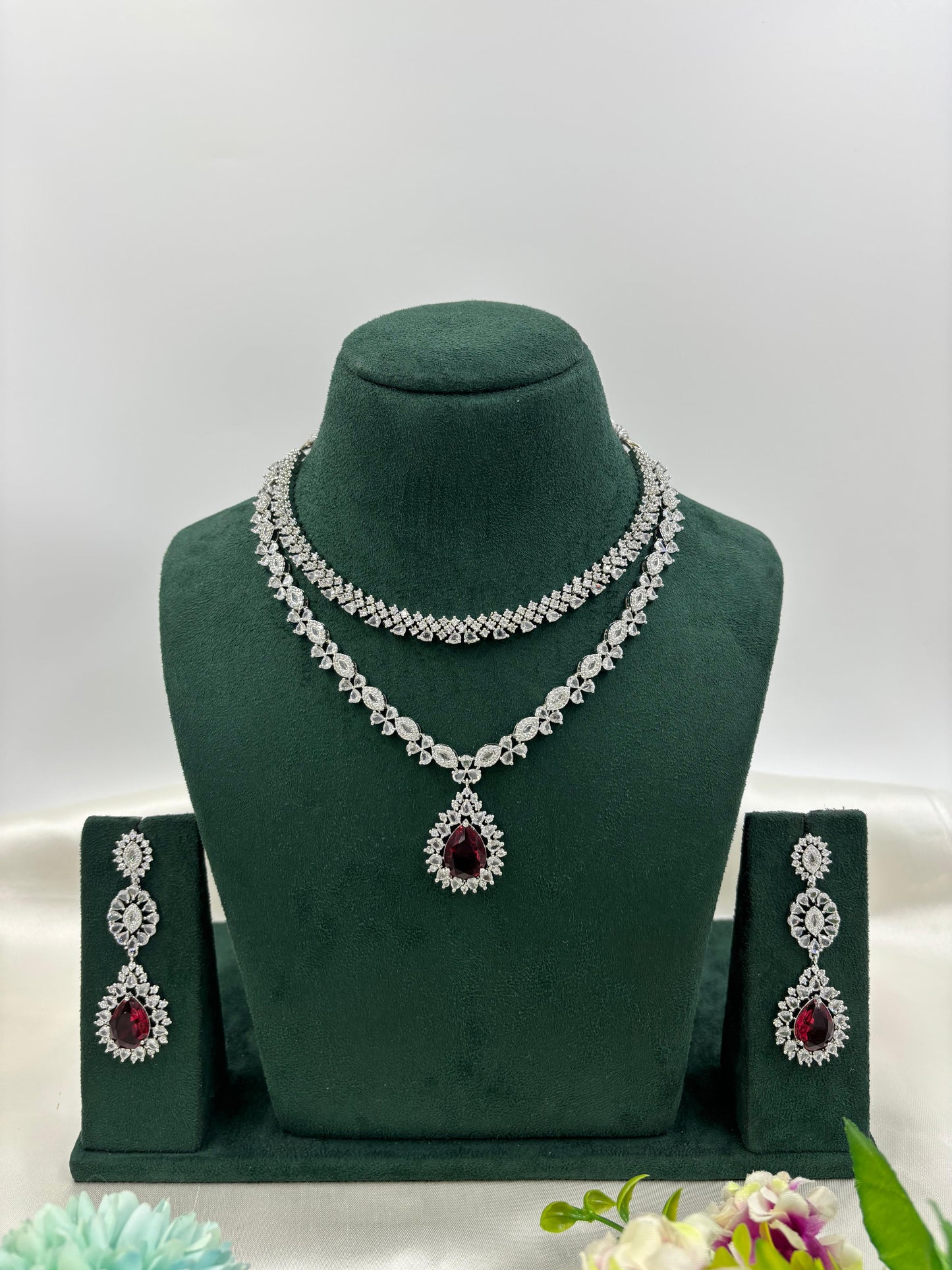 Kritika Sparkling Diamond CZ Necklace Set