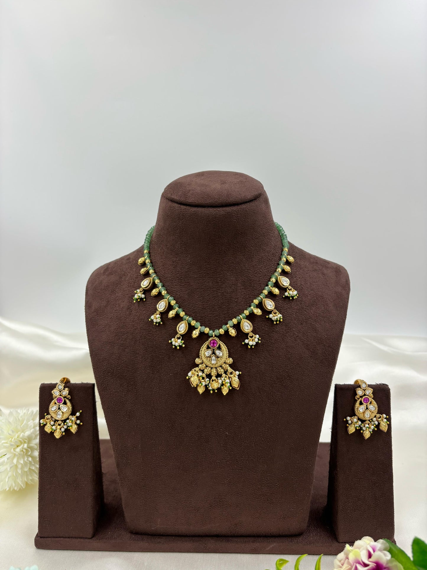 Lavanya Premium Antique Gold Necklace Set