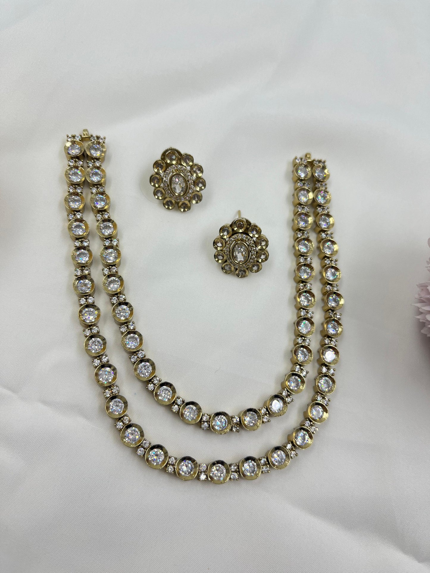 Rio Double Victorian Necklace Set - WHITE