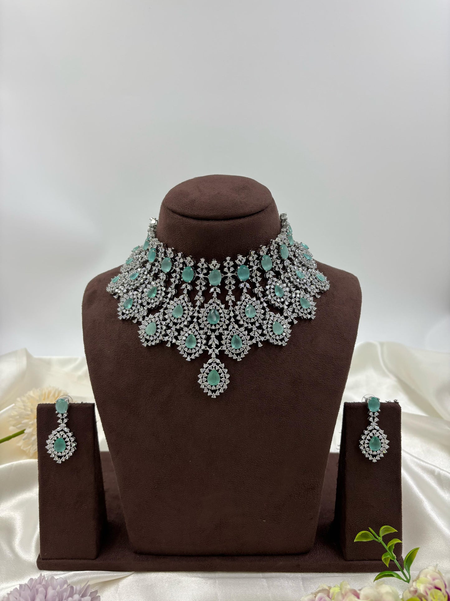 Esha CZ Choker Necklace Set