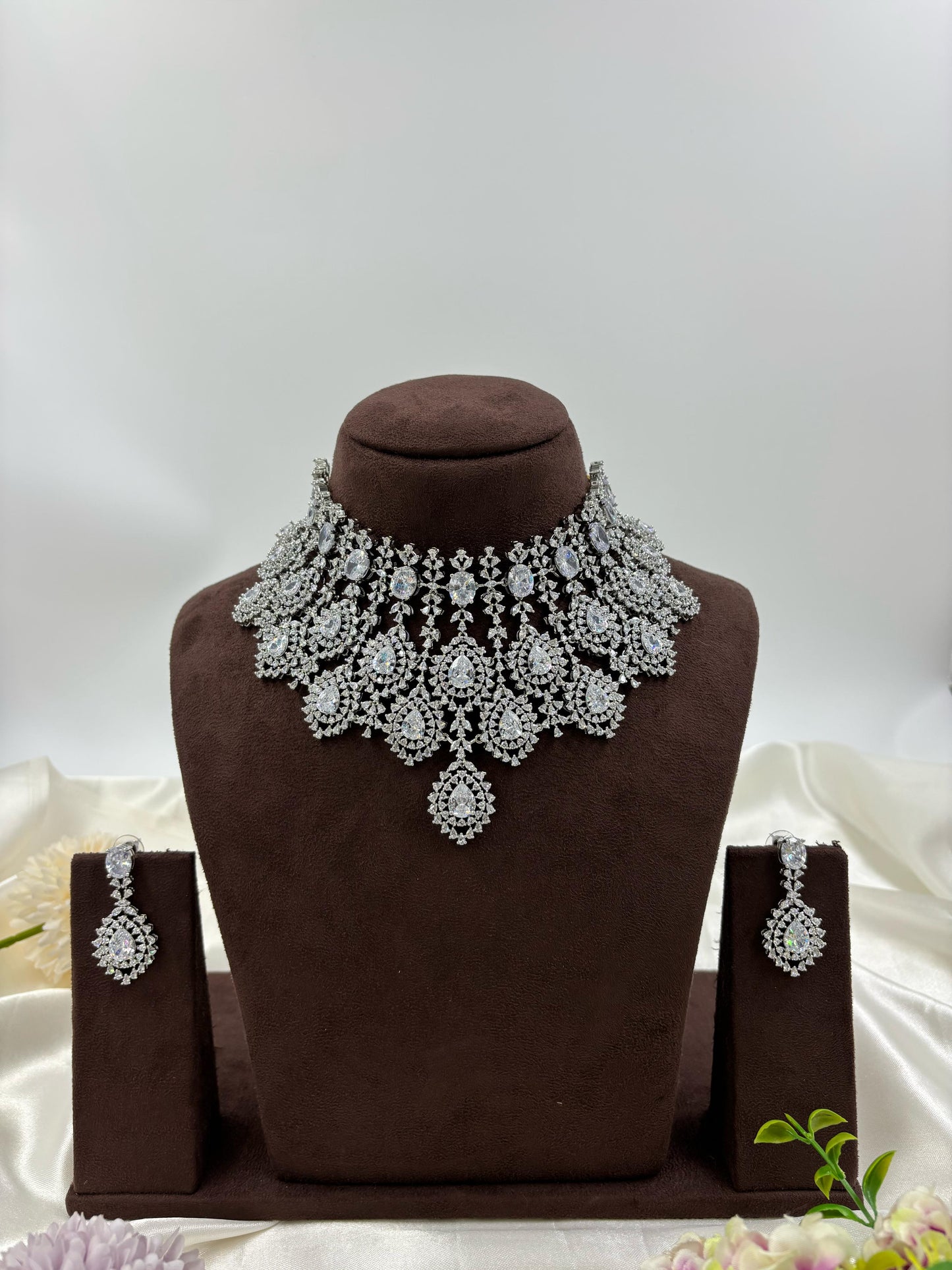 Esha CZ Choker Necklace Set