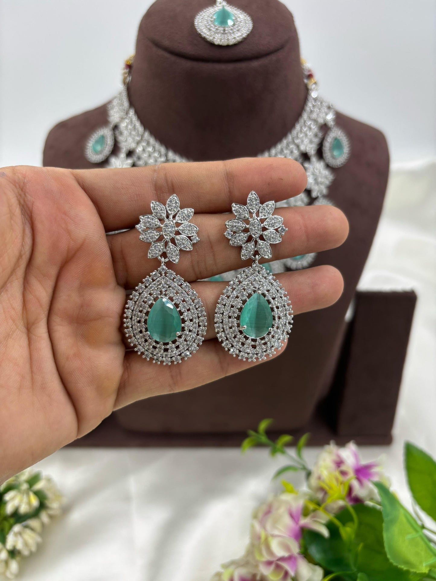 American Floral Drop Necklace Set (Small)