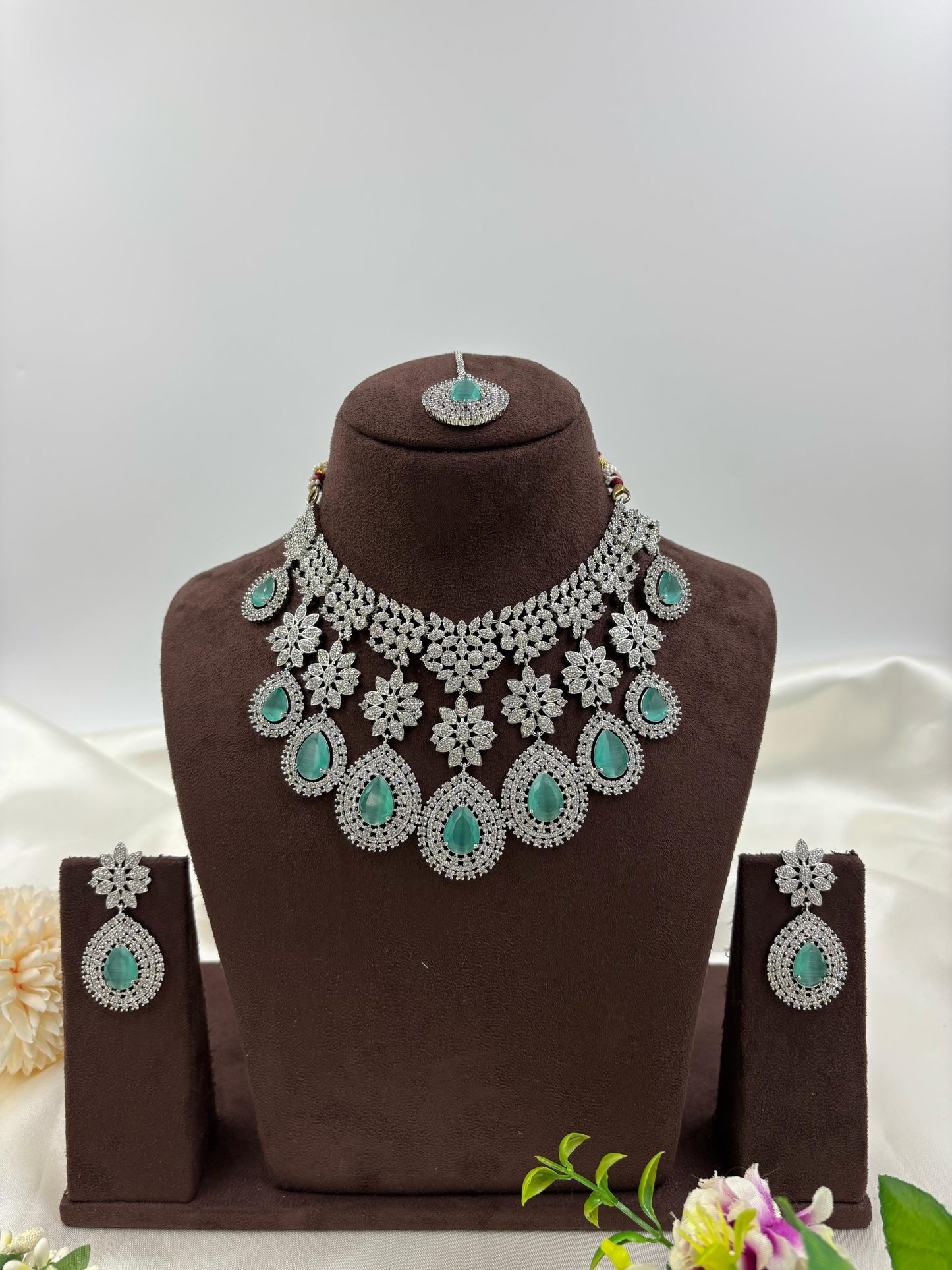 American Floral Drop Necklace Set (Small)