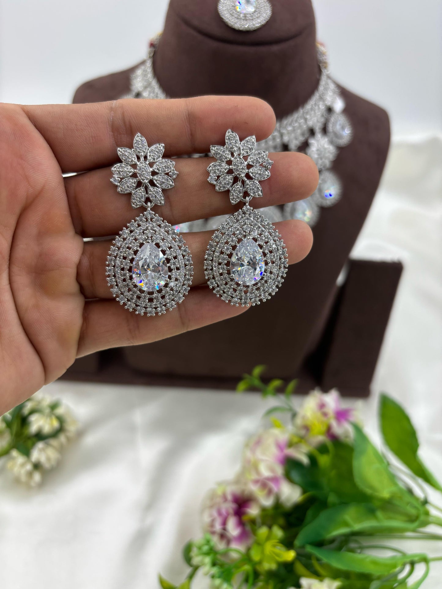 American Floral Drop Necklace Set (Small)