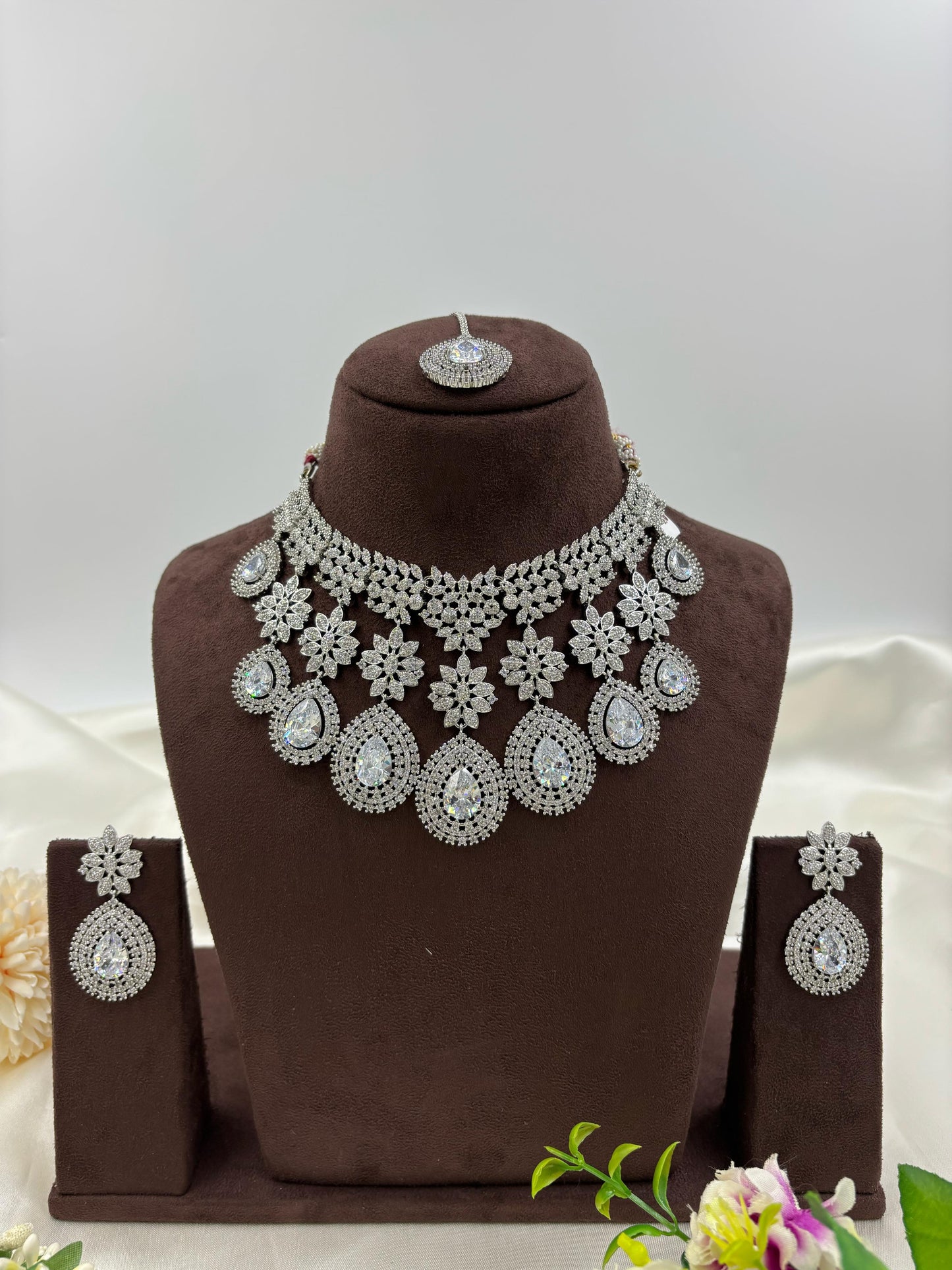 American Floral Drop Necklace Set (Small)