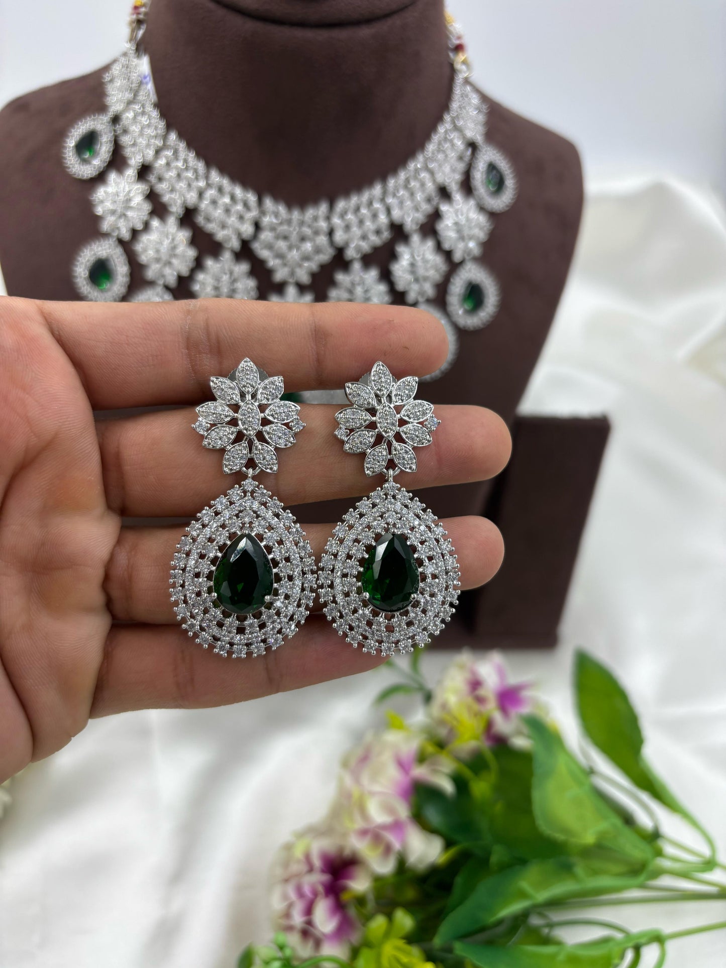 American Floral Drop Necklace Set (Small)