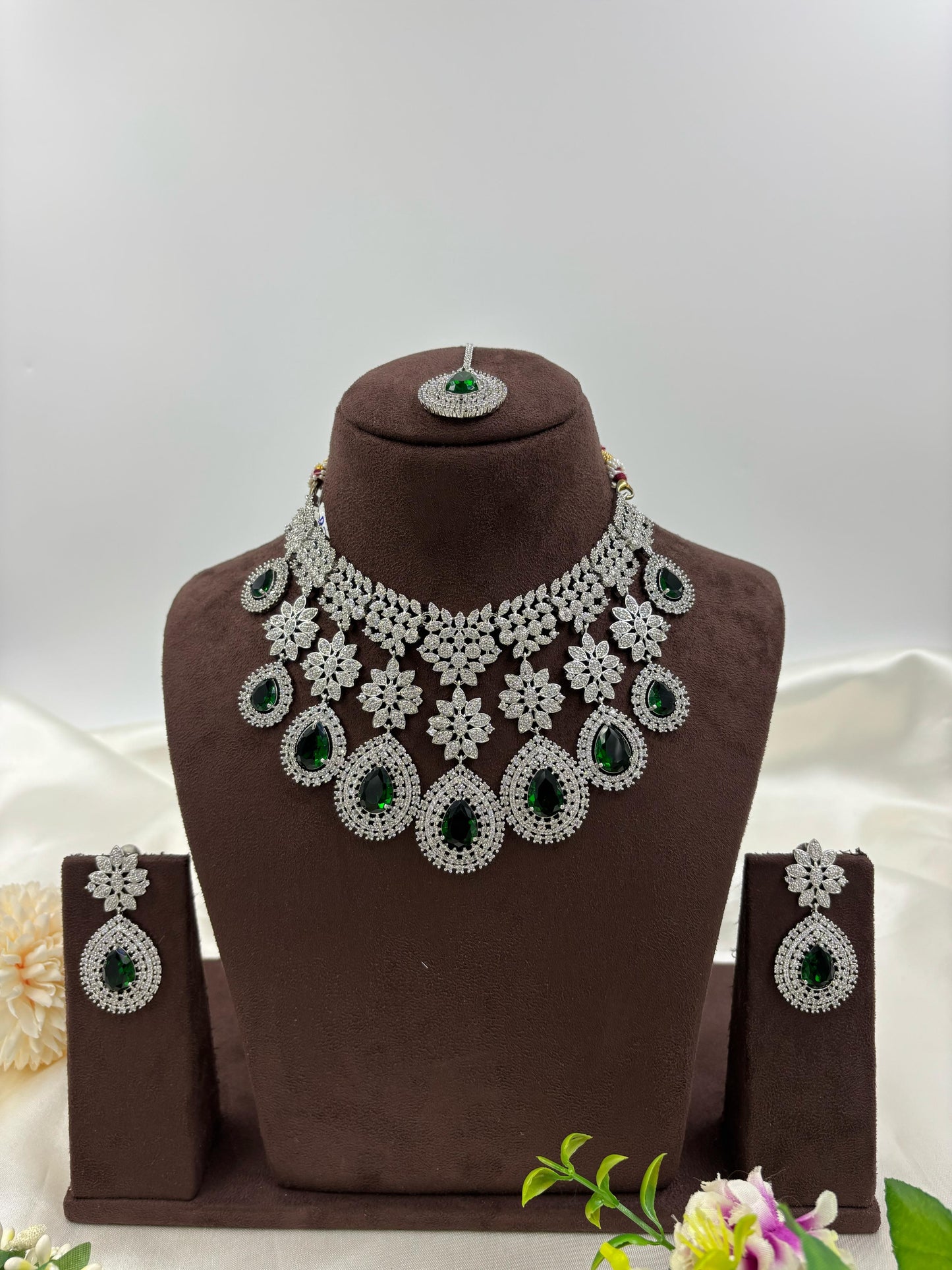 American Floral Drop Necklace Set (Small)