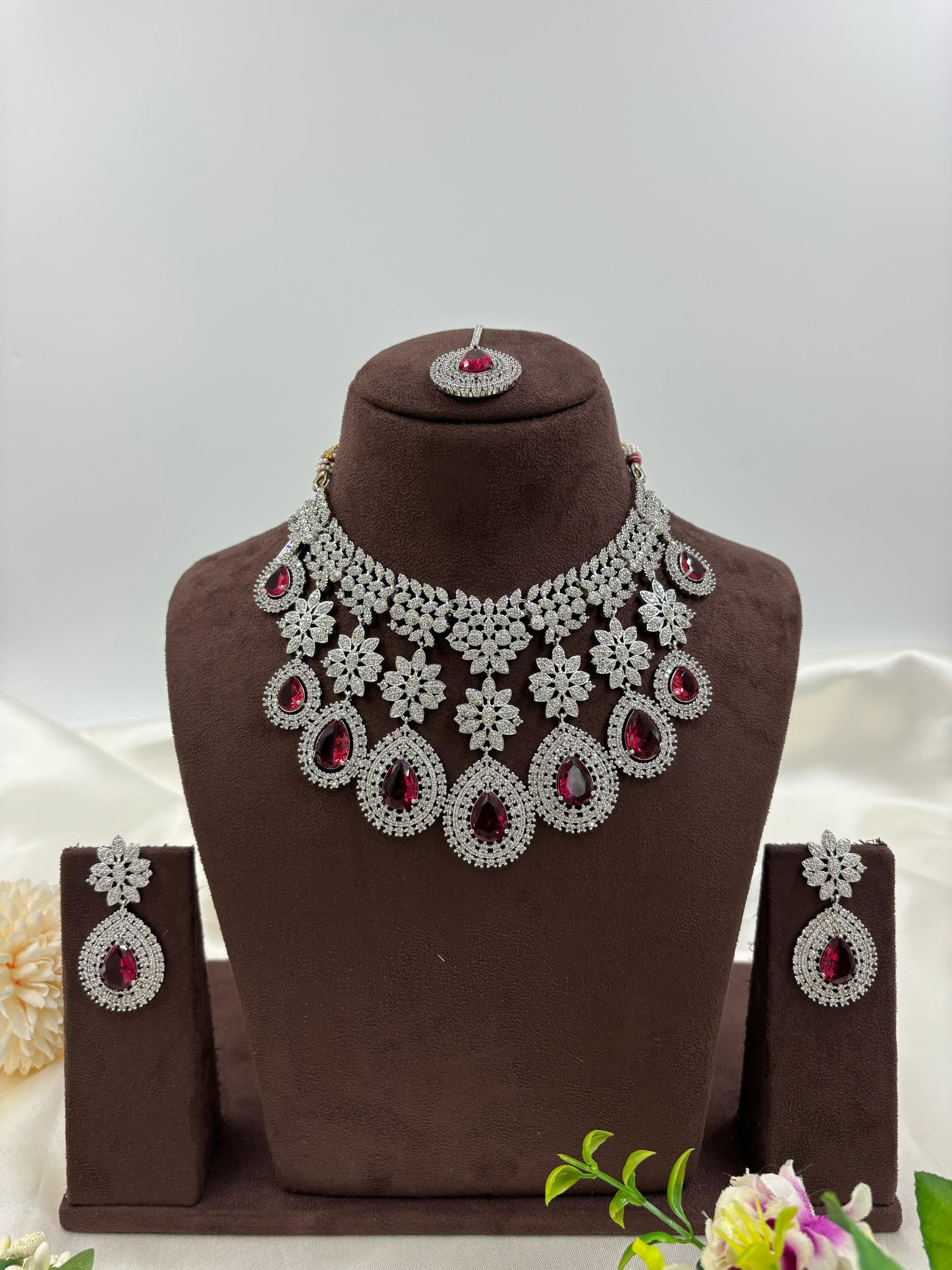 American Floral Drop Necklace Set (Small)