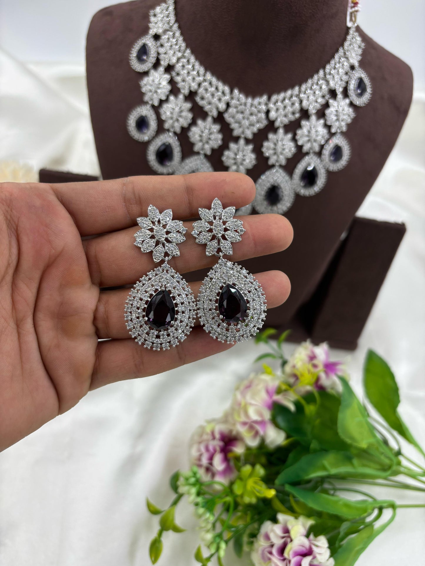 American Floral Drop Necklace Set (Small)