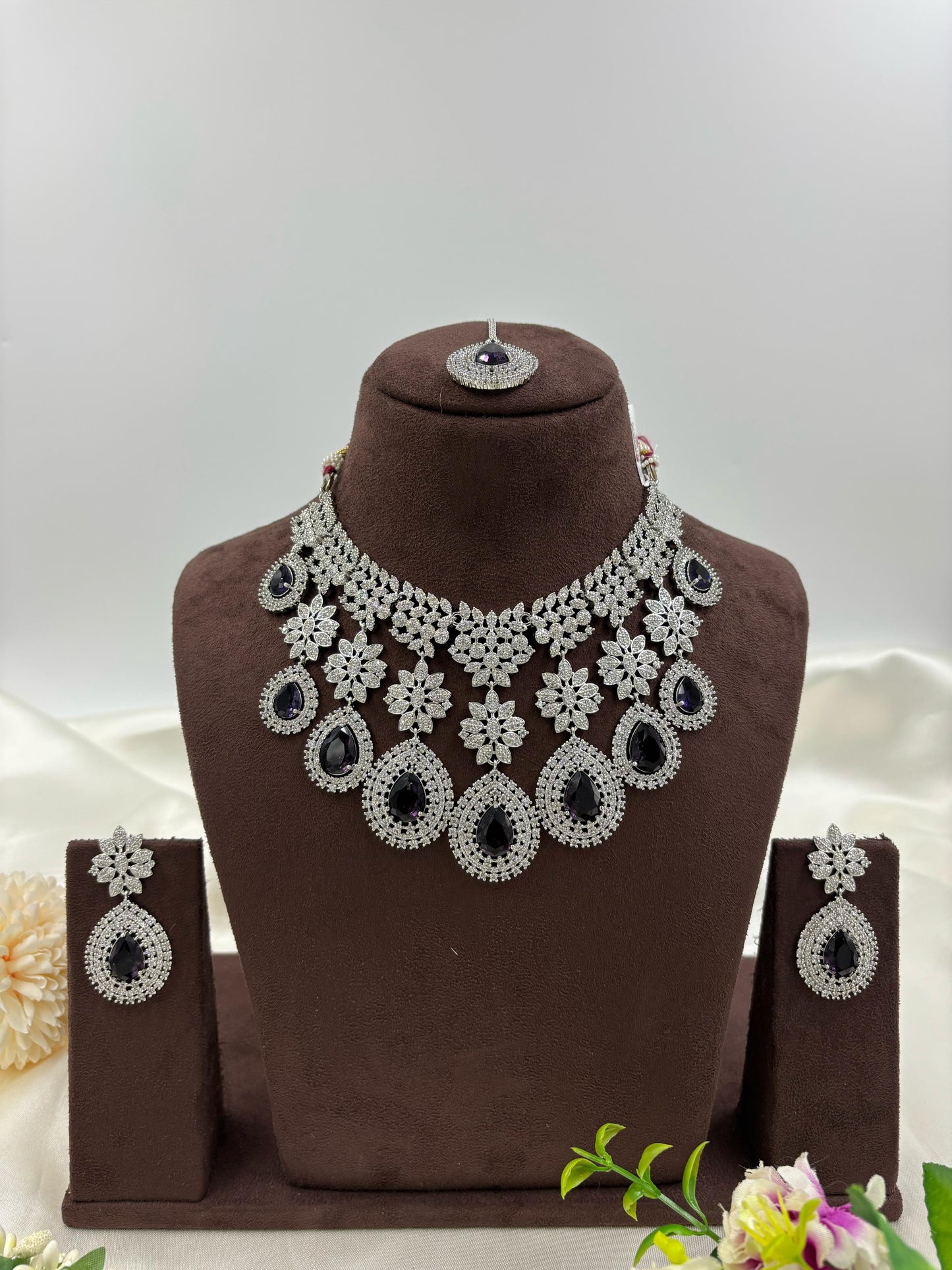 American Floral Drop Necklace Set (Small)
