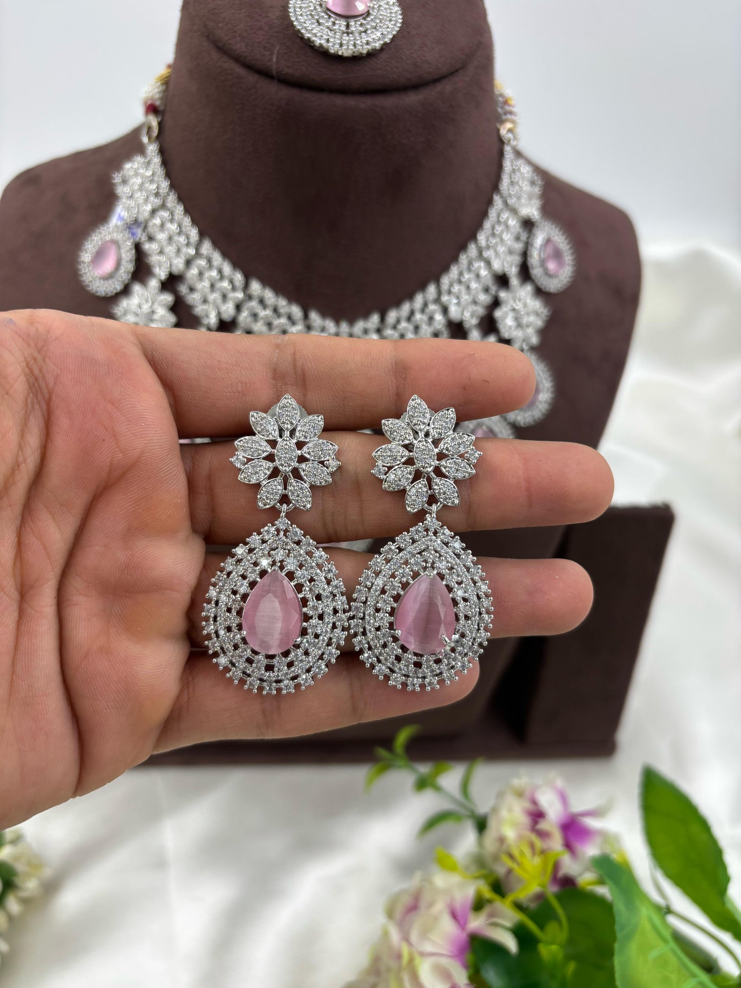 American Floral Drop Necklace Set (Small)