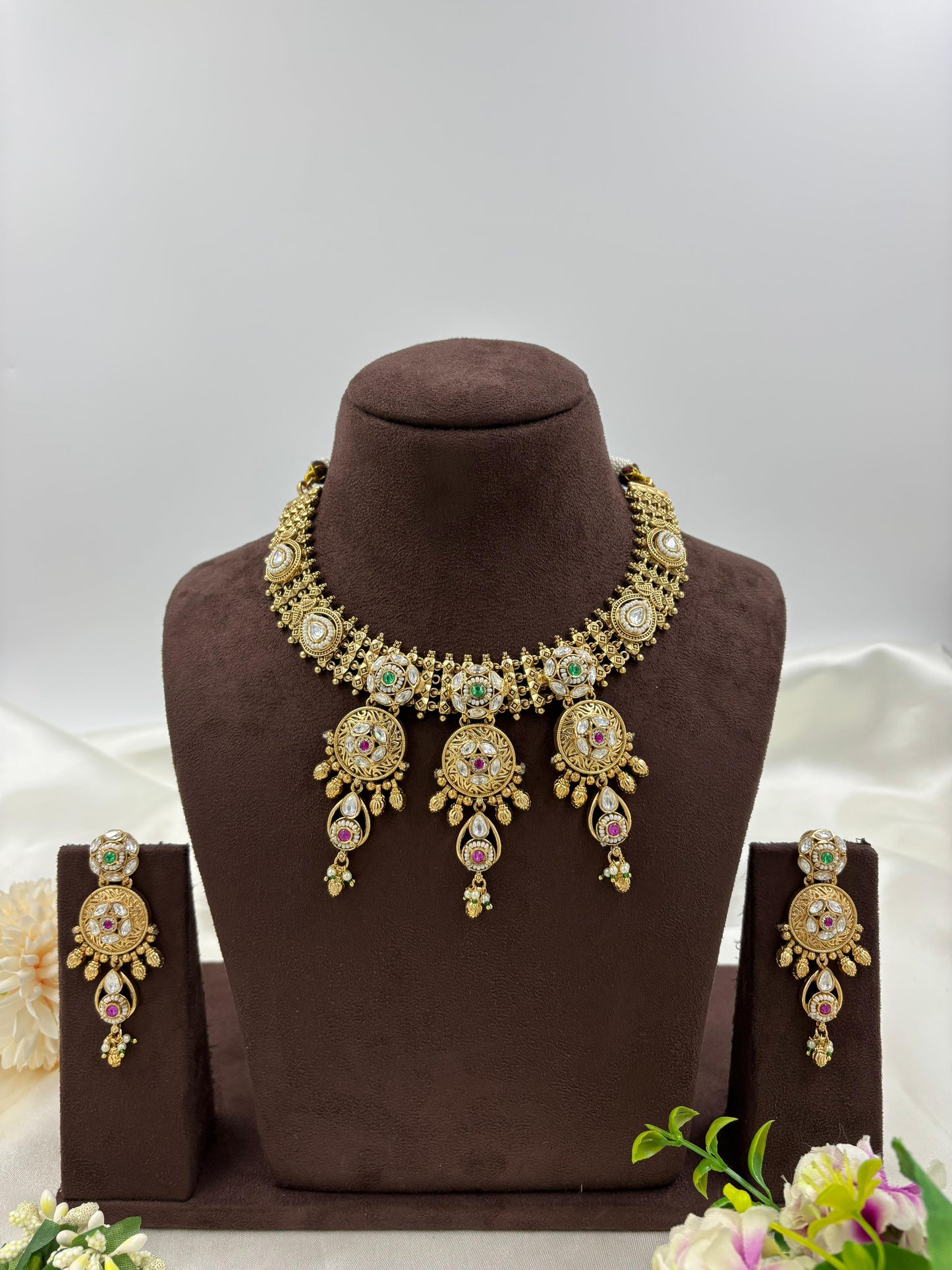 Ramay Premium Antique Gold Necklace Set