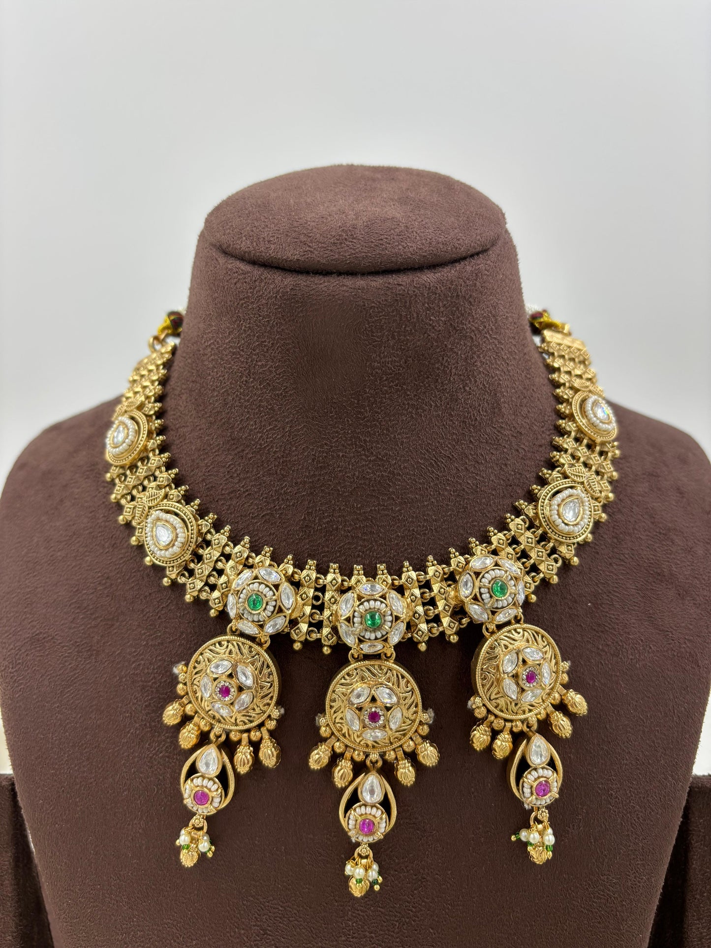 Ramay Premium Antique Gold Necklace Set