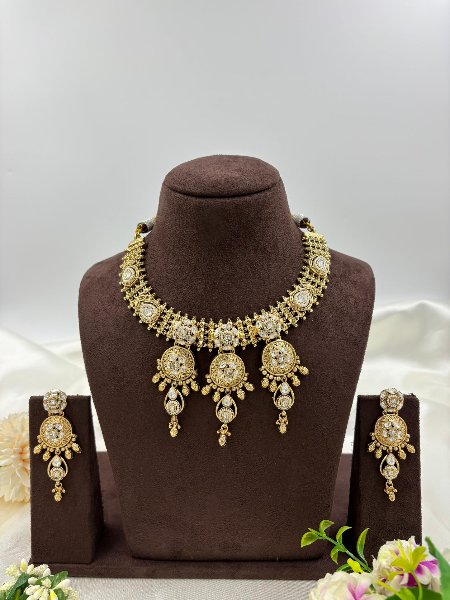 Ramay Premium Antique Gold Necklace Set
