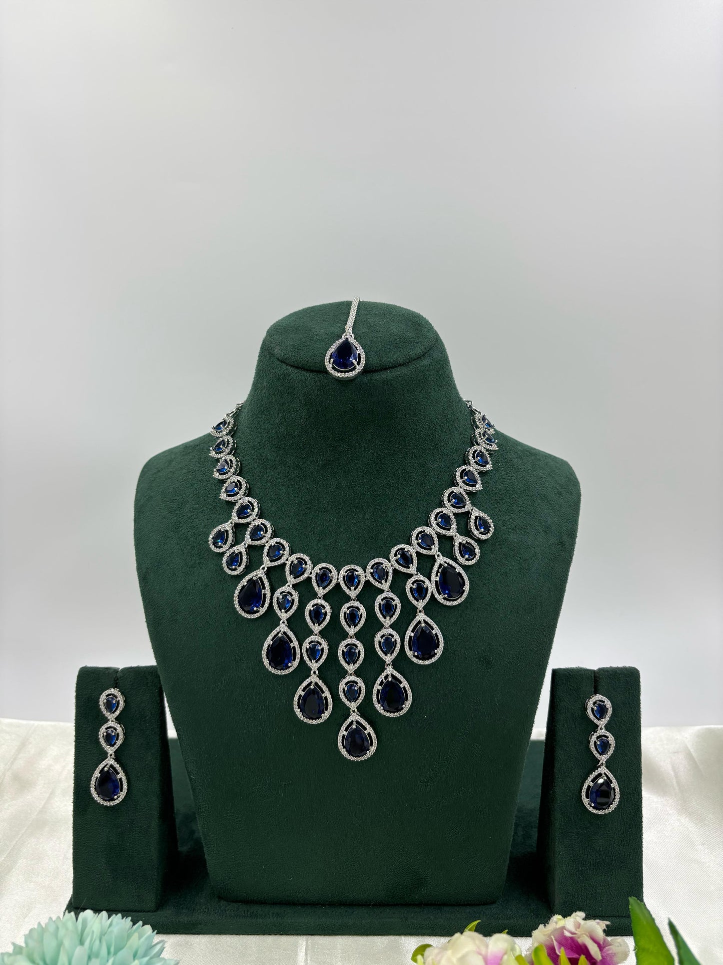 Misha Sparkling Diamond CZ Necklace Set
