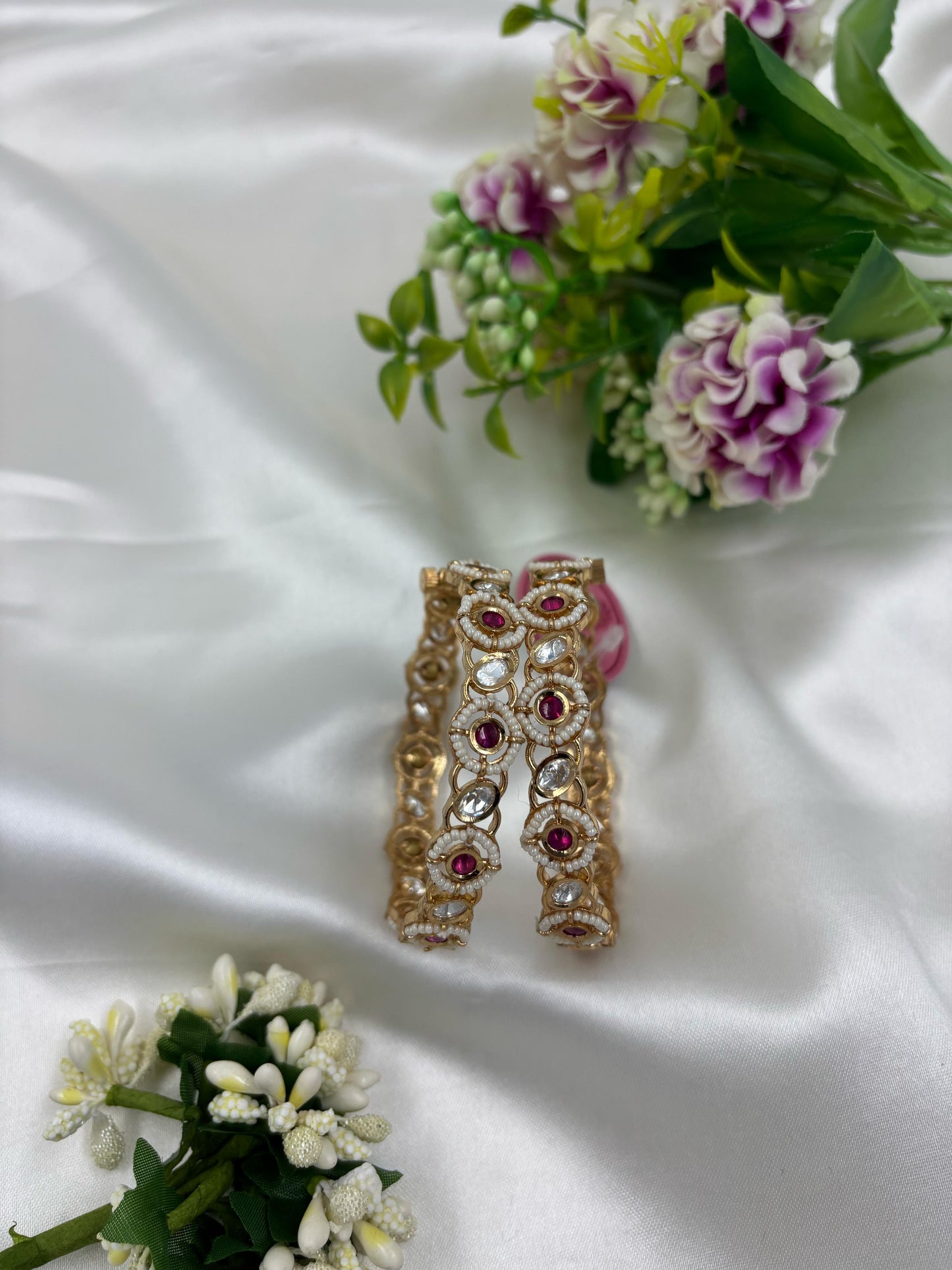 Radhi Moissanite Kundan Premium Bangles Set