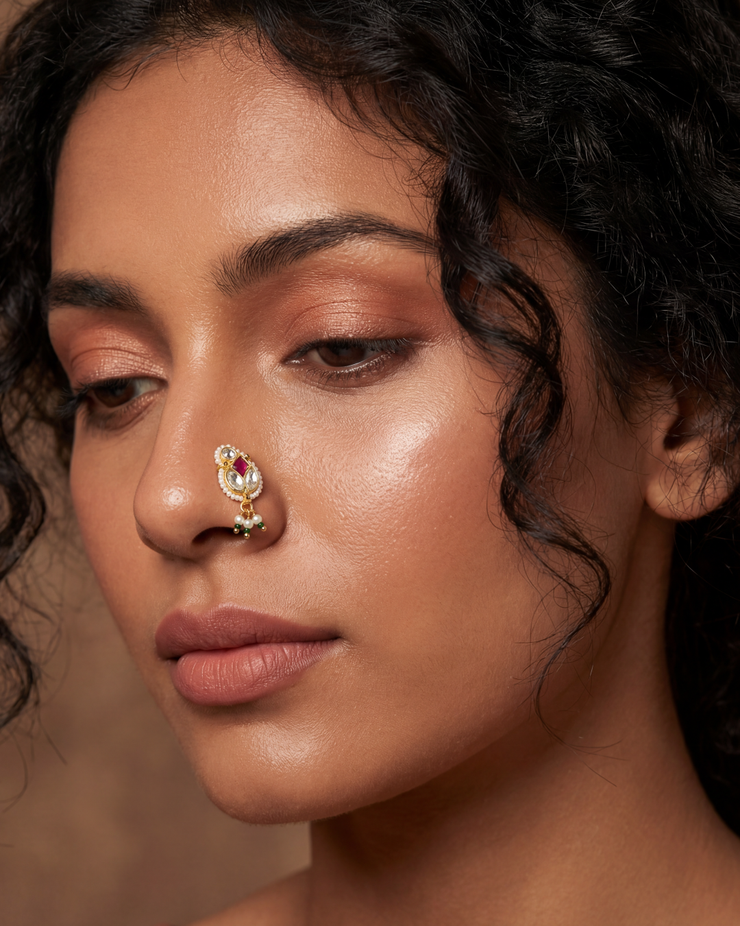 Pachi Kundan Nose Ring