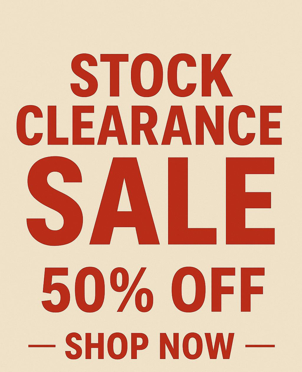 Stock clearance sale