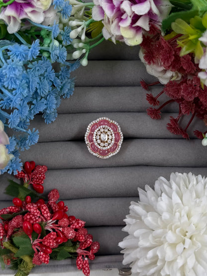 Zevira Moissanite Kundan Ring